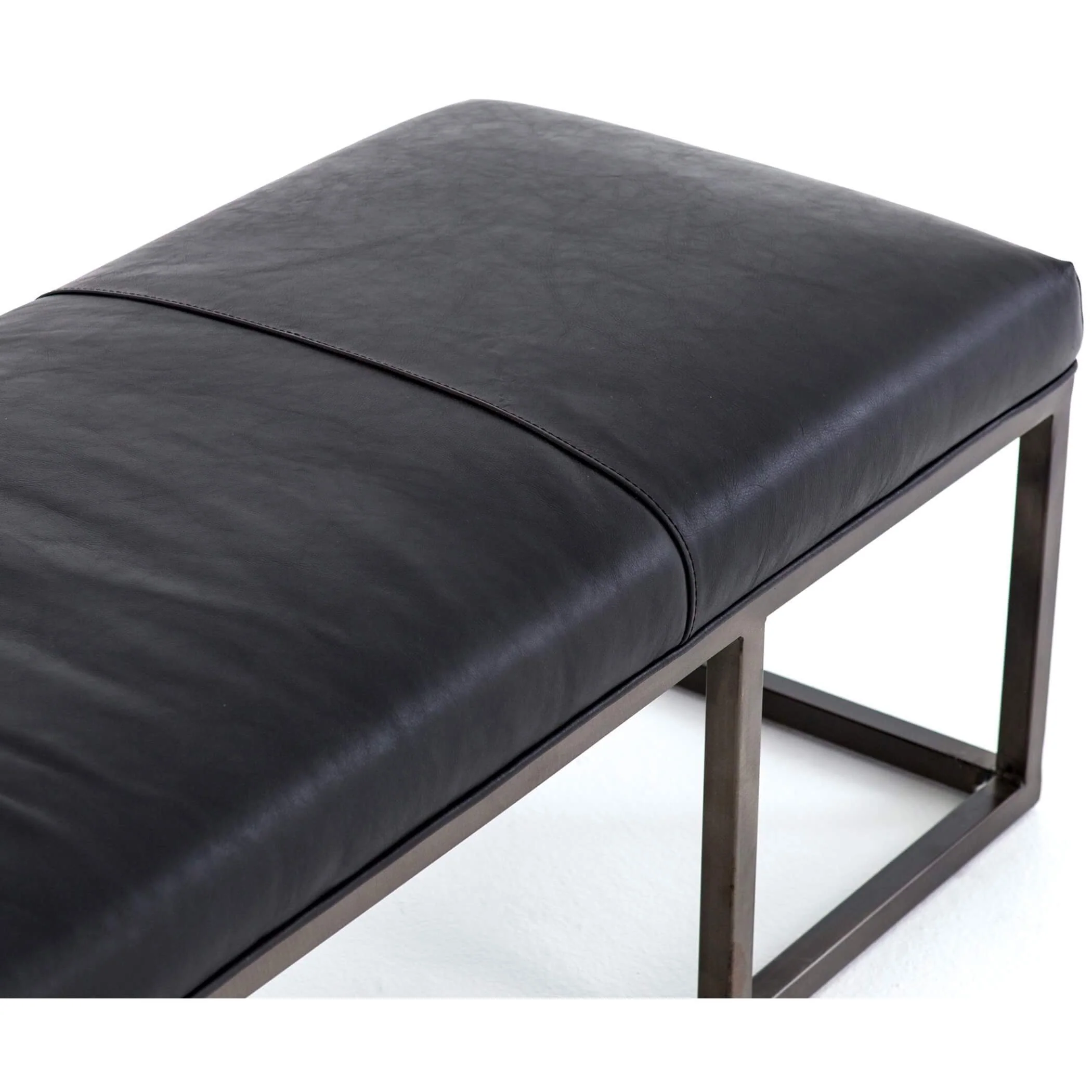 Beaumont Leather Bench, Rider Black by Four Hands - Image 7