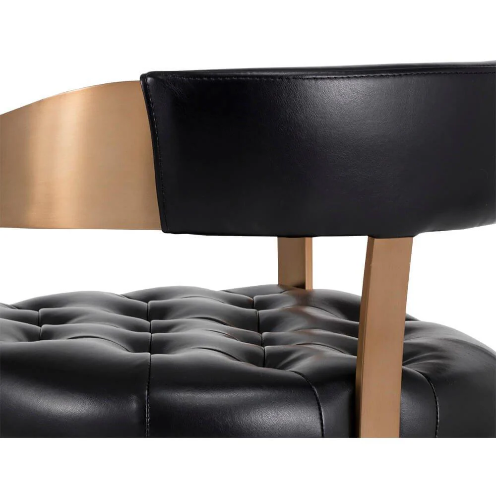 Beaumont Leather Bar & Counter Stool, Cantina Black - Image 4