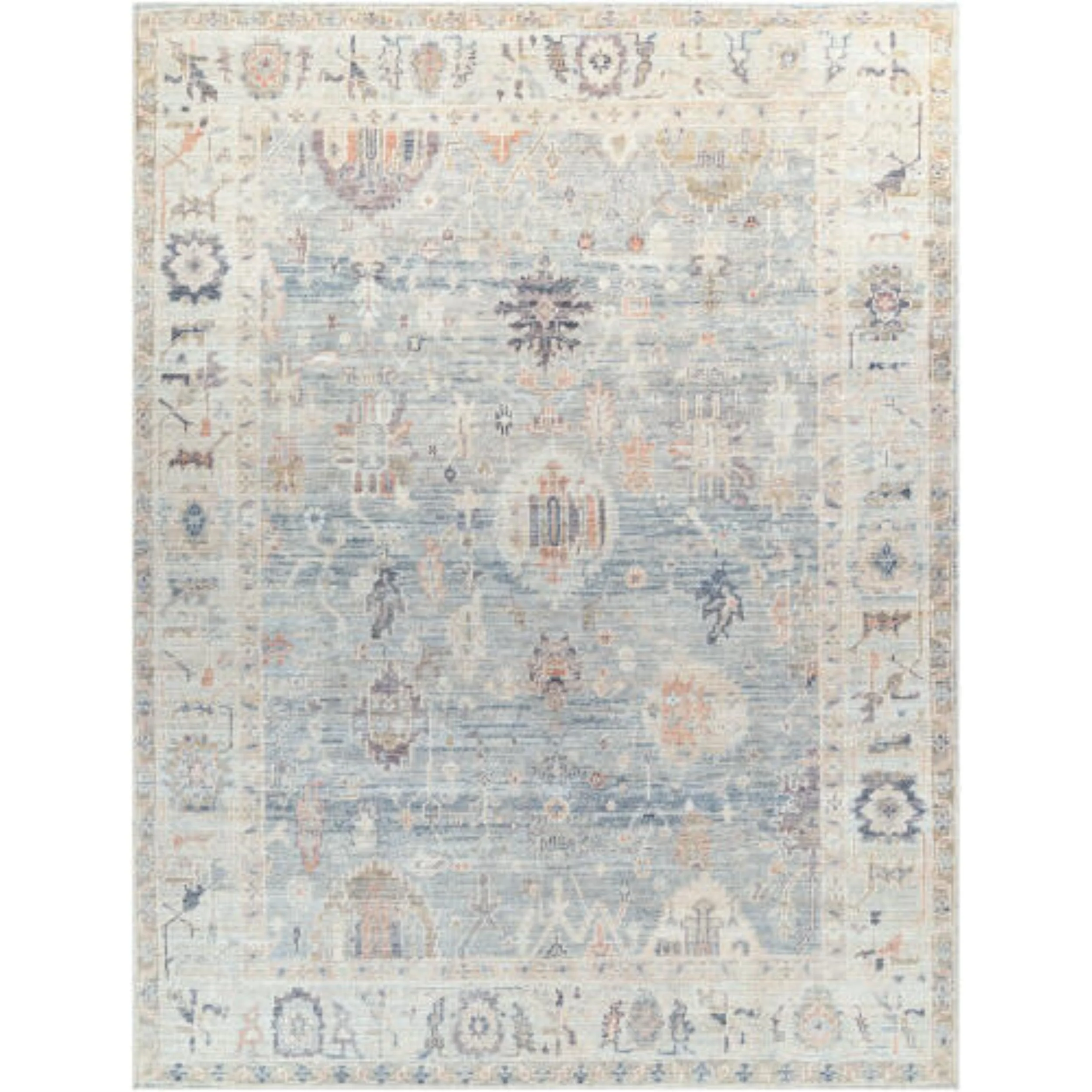 Becki Owens x Livabliss Rug Marlene BOMN-2306, Pale Blue/Dusty Sage/Medium Gray/Charcoal/Mauve/Dusty Coral