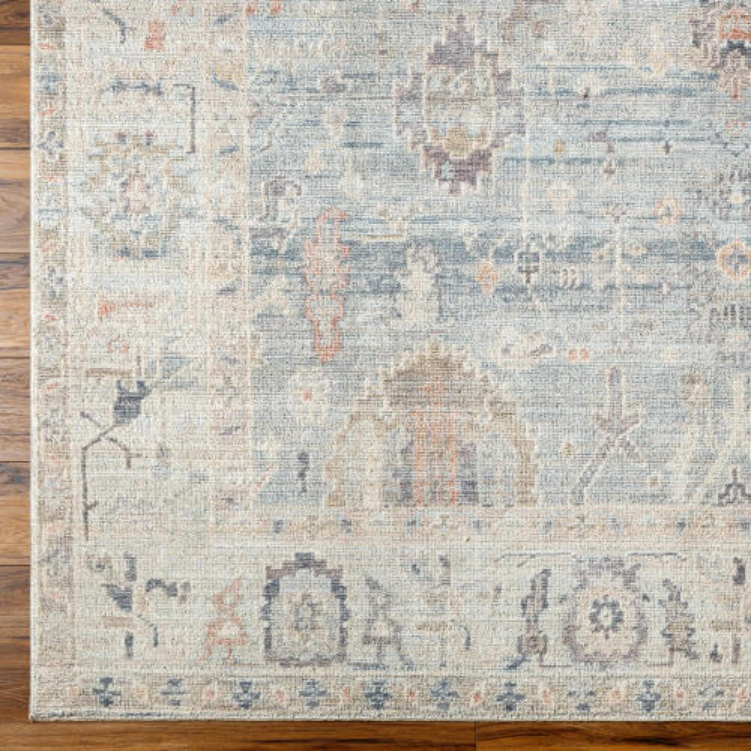Becki Owens x Livabliss Rug Marlene BOMN-2306, Pale Blue/Dusty Sage/Medium Gray/Charcoal/Mauve/Dusty Coral - Image 2