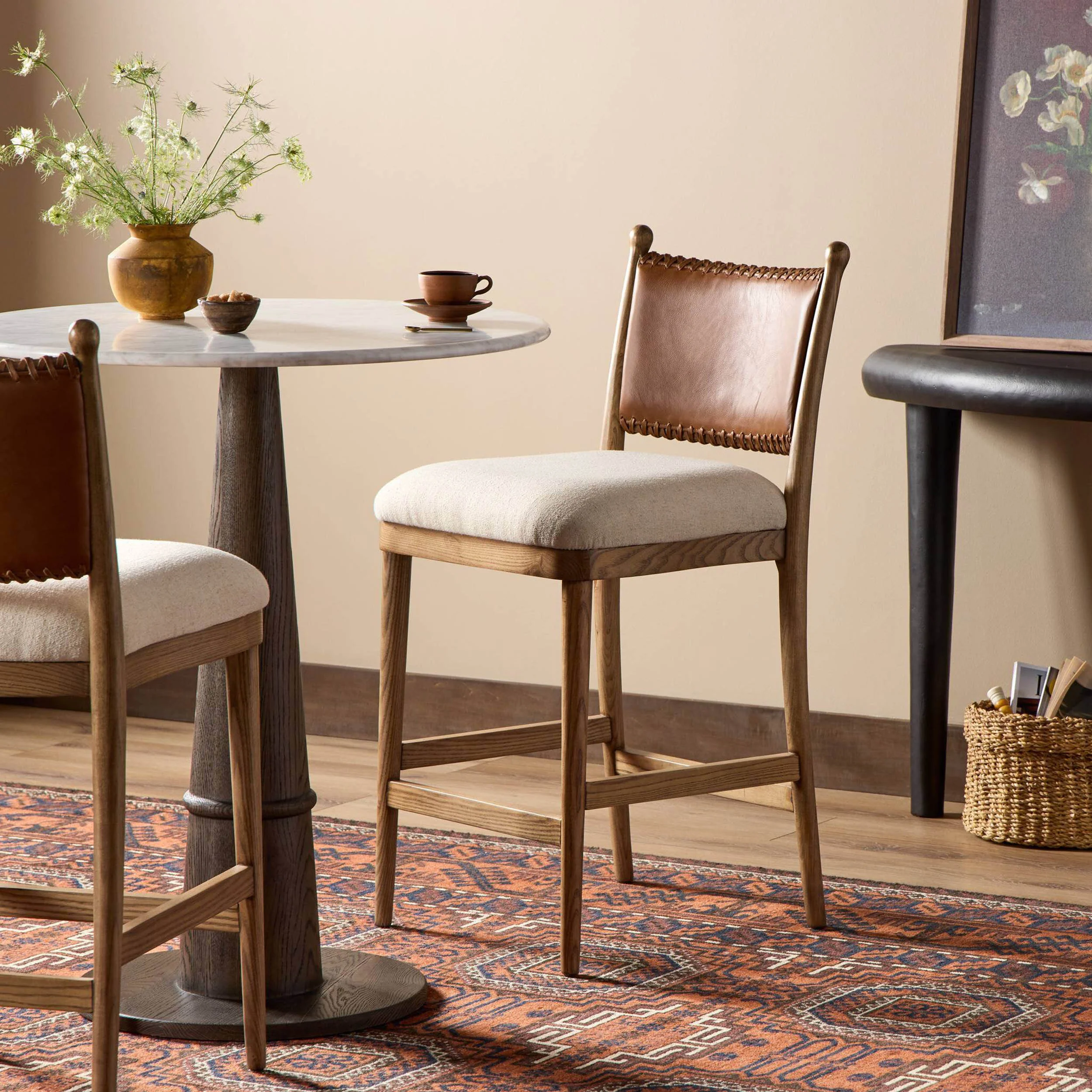 Bella Bar & Counter Stool, Antwerp Natural by Amber Lewis x Four Hands - Image 14