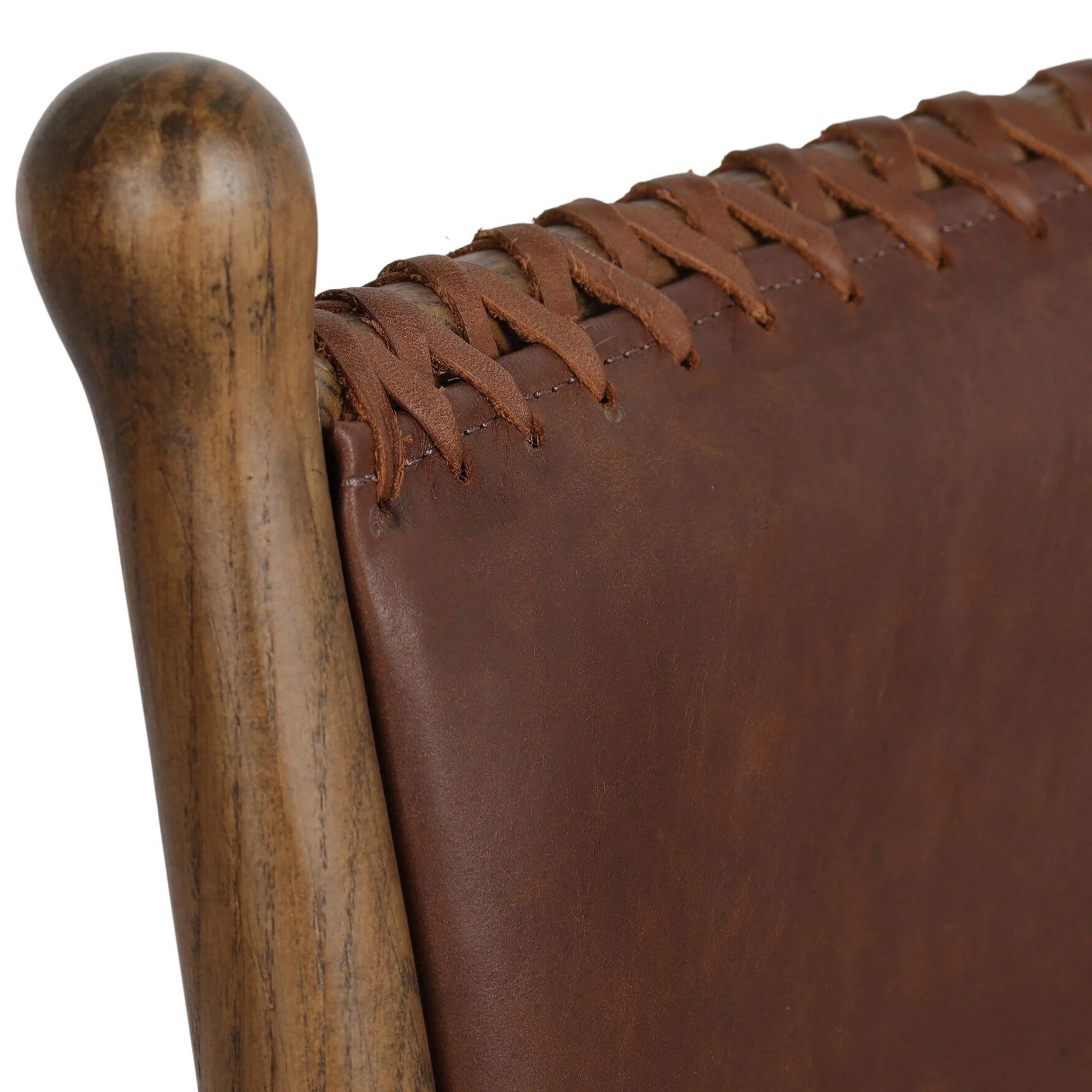 Bella Leather Bar & Counter Stool, Dulane Mahogany by Amber Lewis x Four Hands - Image 5