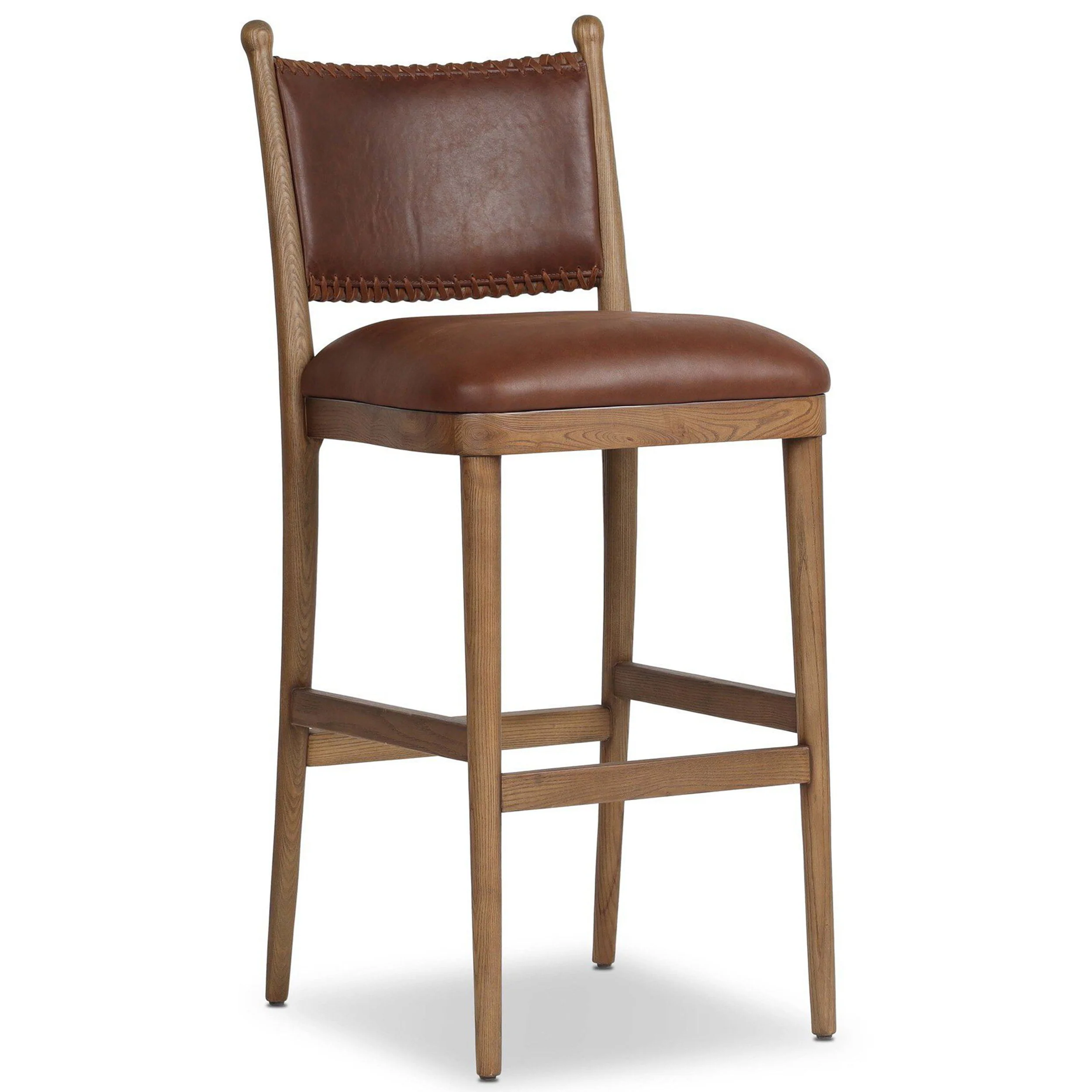 Bella Leather Bar & Counter Stool, Dulane Mahogany by Amber Lewis x Four Hands - Image 8
