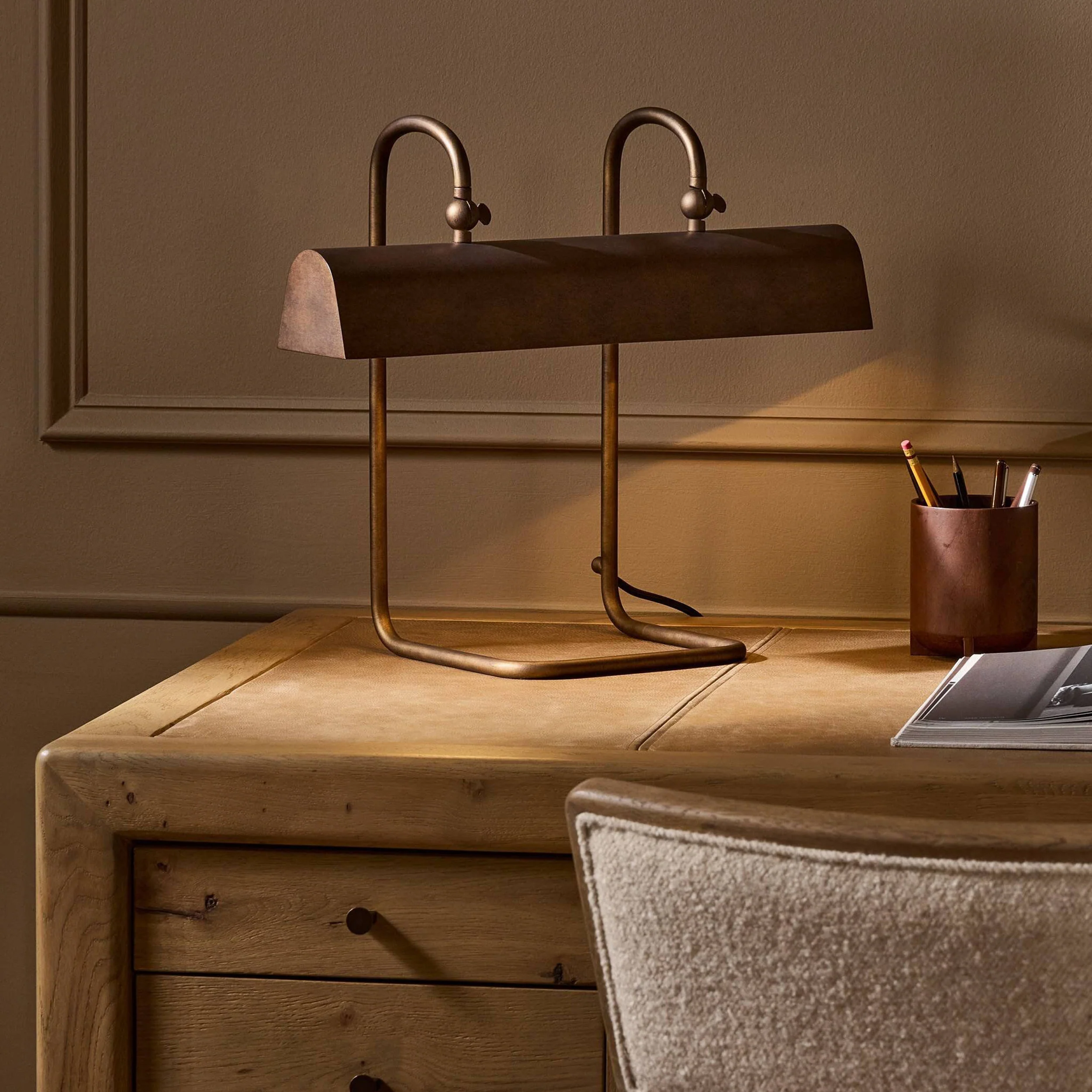 Benno Table Lamp, Burnished Brass by Four Hands - Image 7