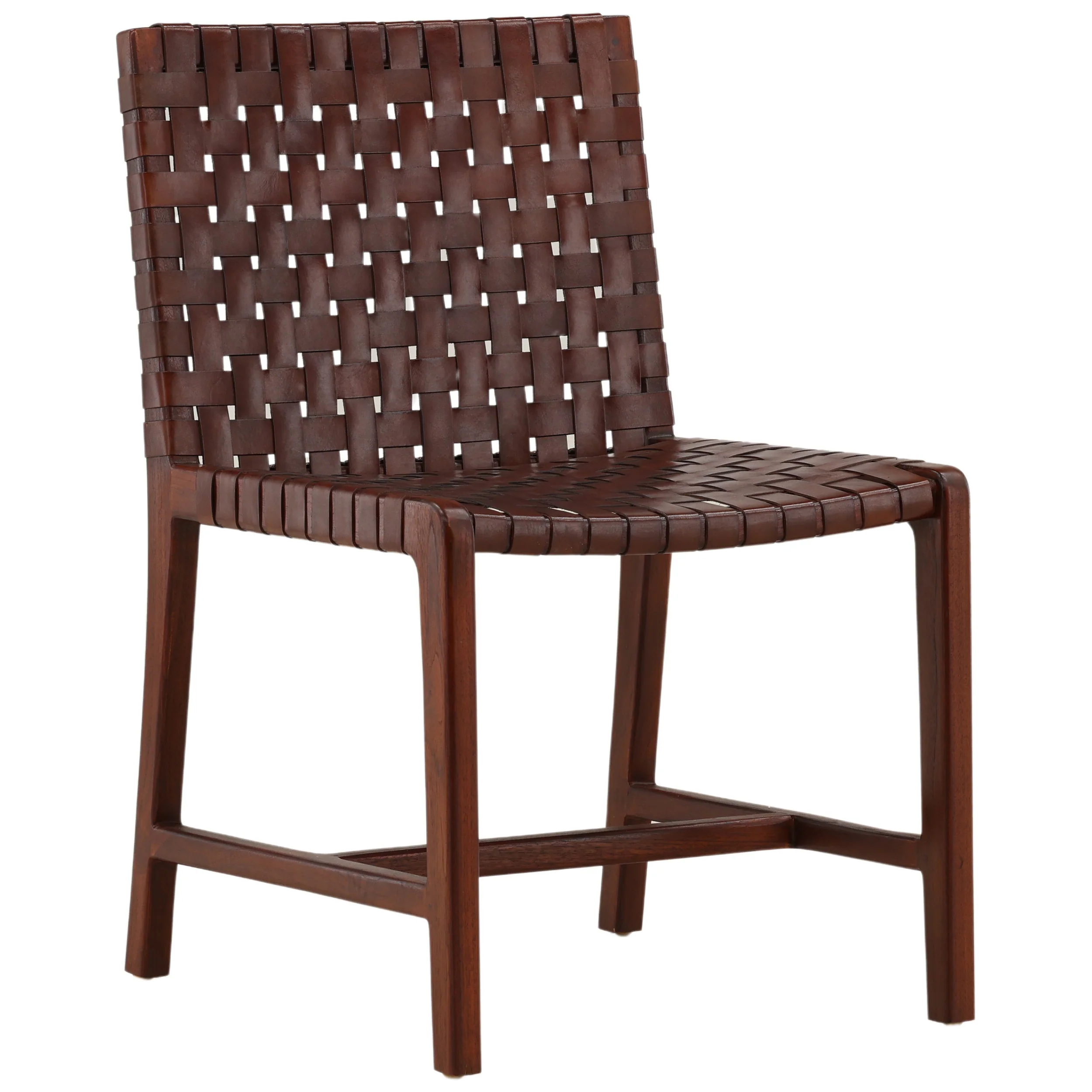 Benson Leather Dining Chair, Antique Brown, Set of 2