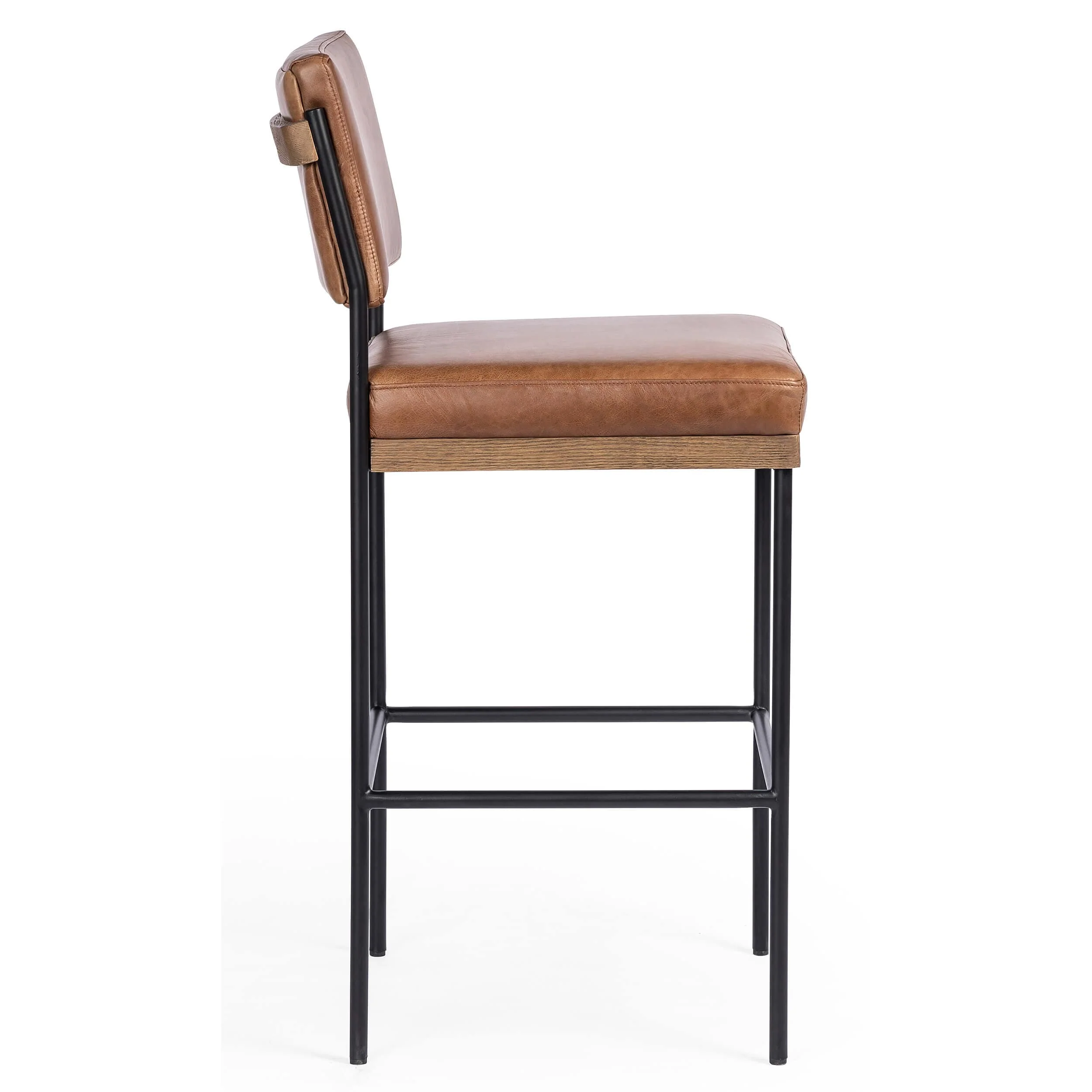 Benton Leather Bar & Counter Stool, Sonoma Chestnut by Four Hands - Image 3