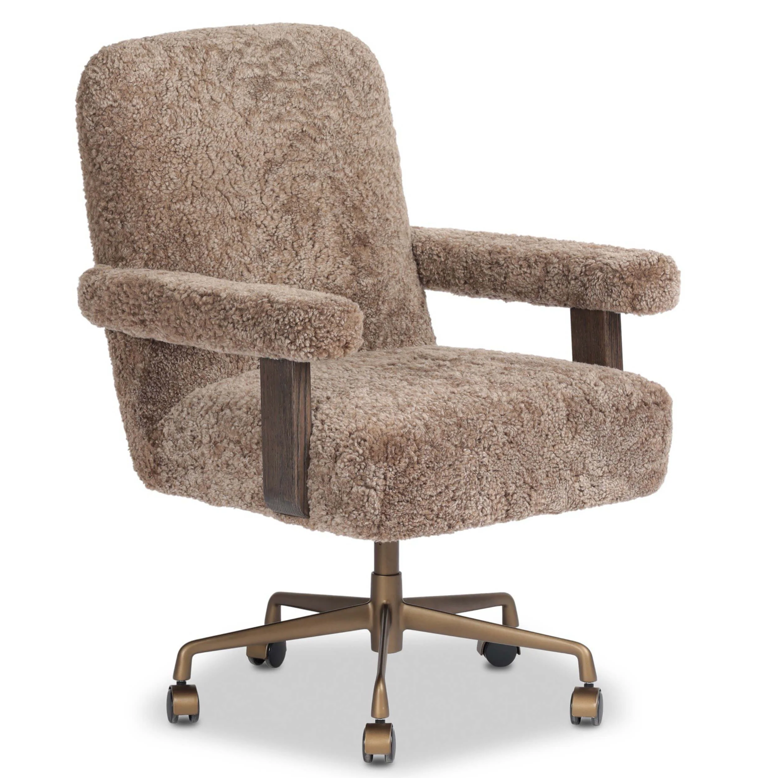 Bergen Desk Chair, Taupe Shearling by Four Hands