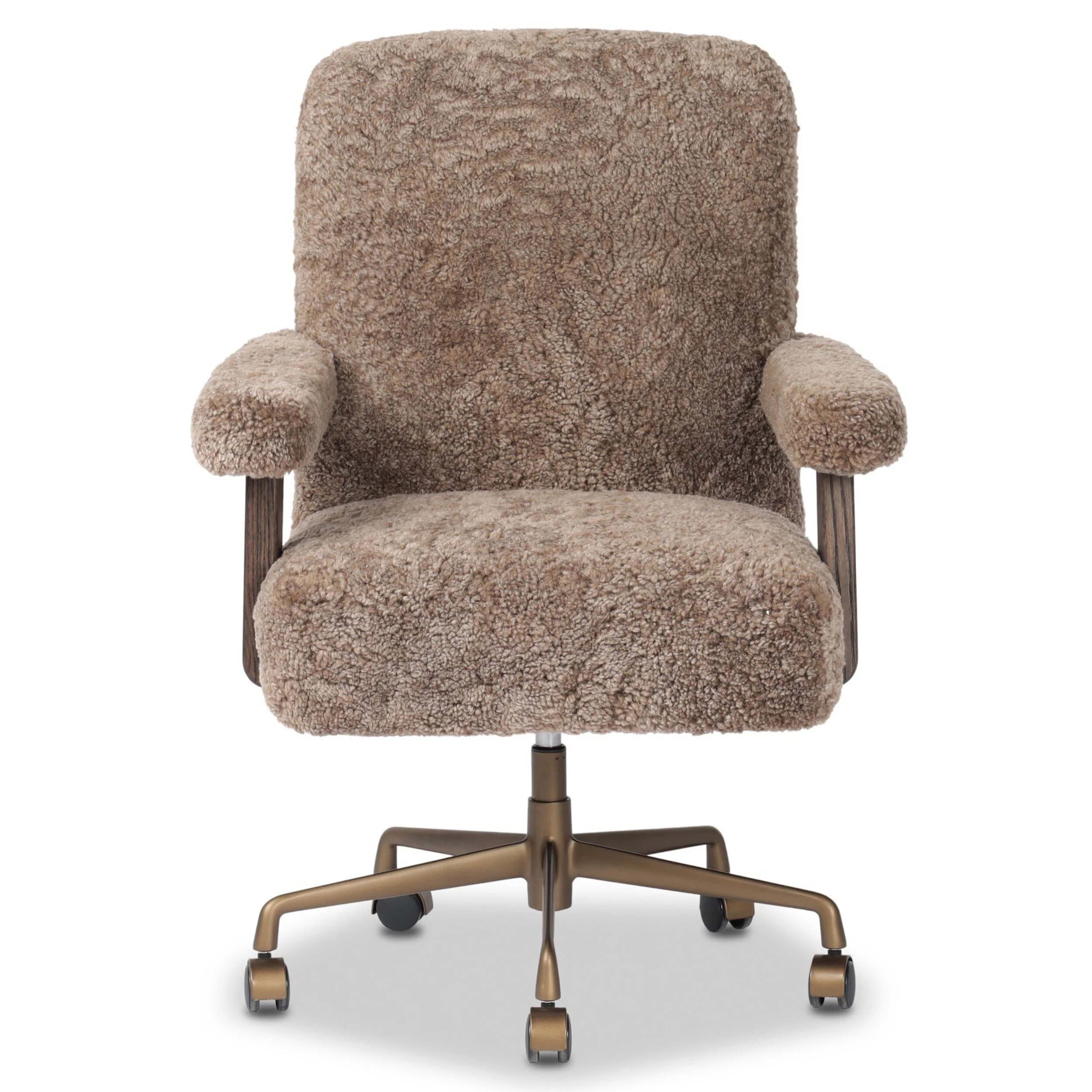 Bergen Desk Chair, Taupe Shearling by Four Hands - Image 2