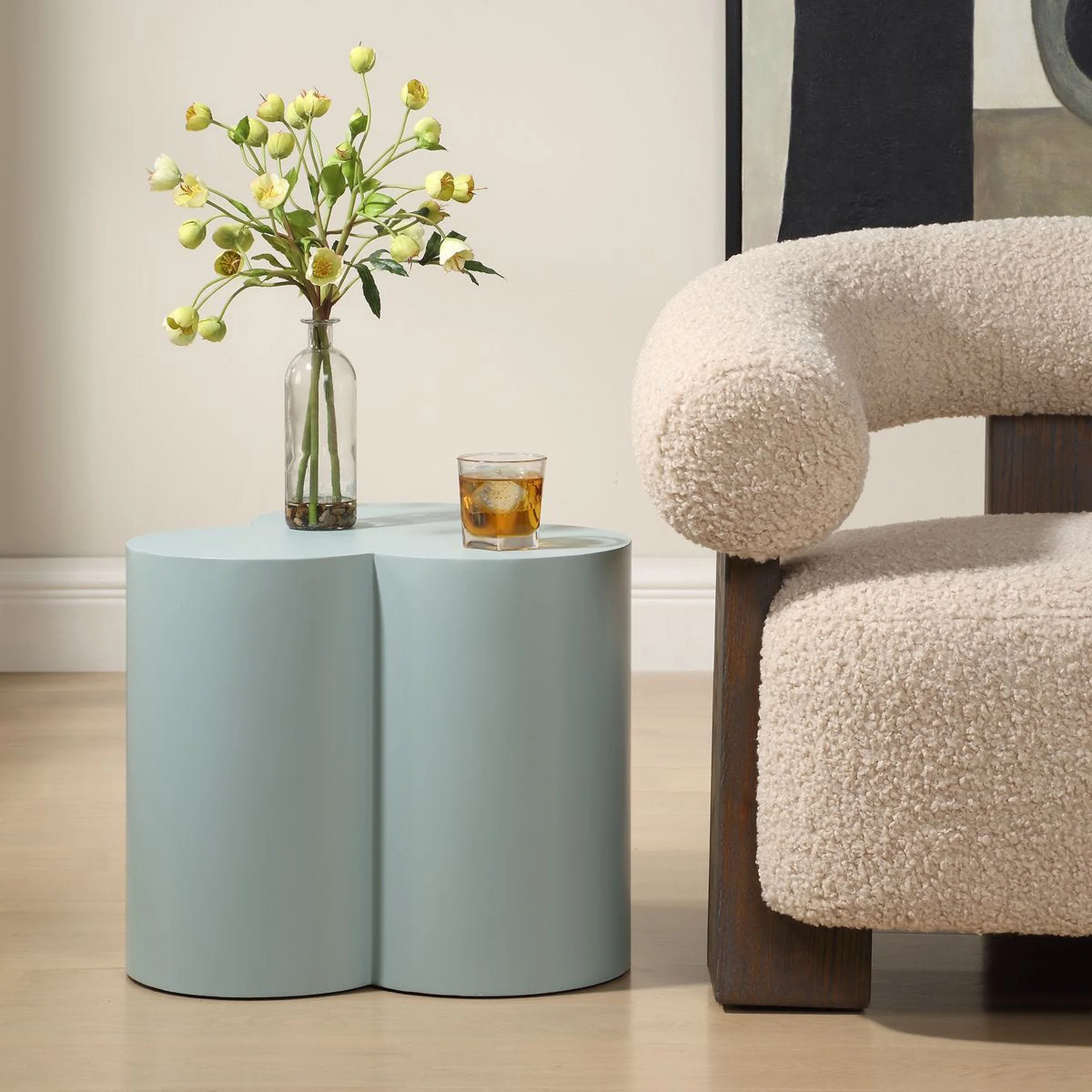 Beven Accent Table, Light Blue - Image 5