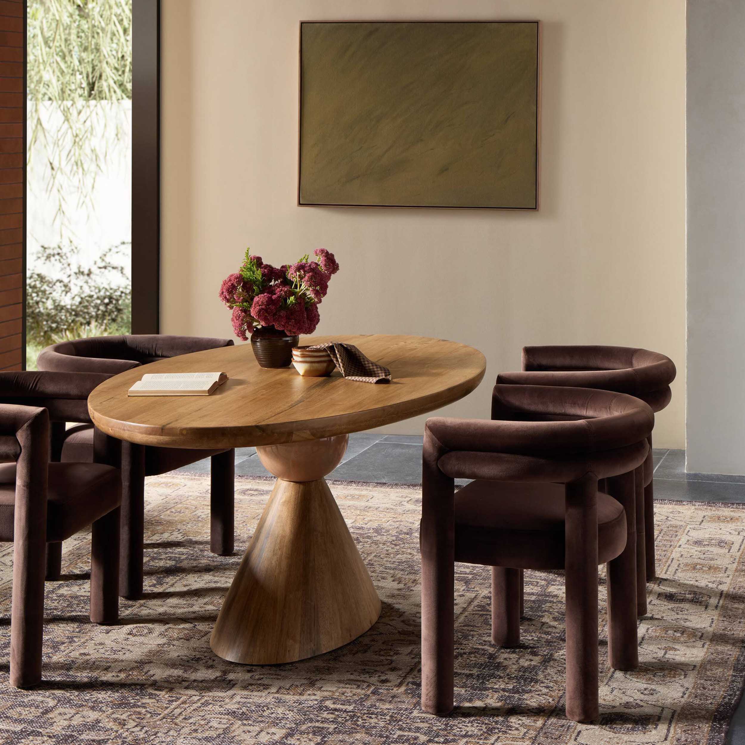 Bibianna Oval Dining Table, Blush Marble by Four Hands - Image 8