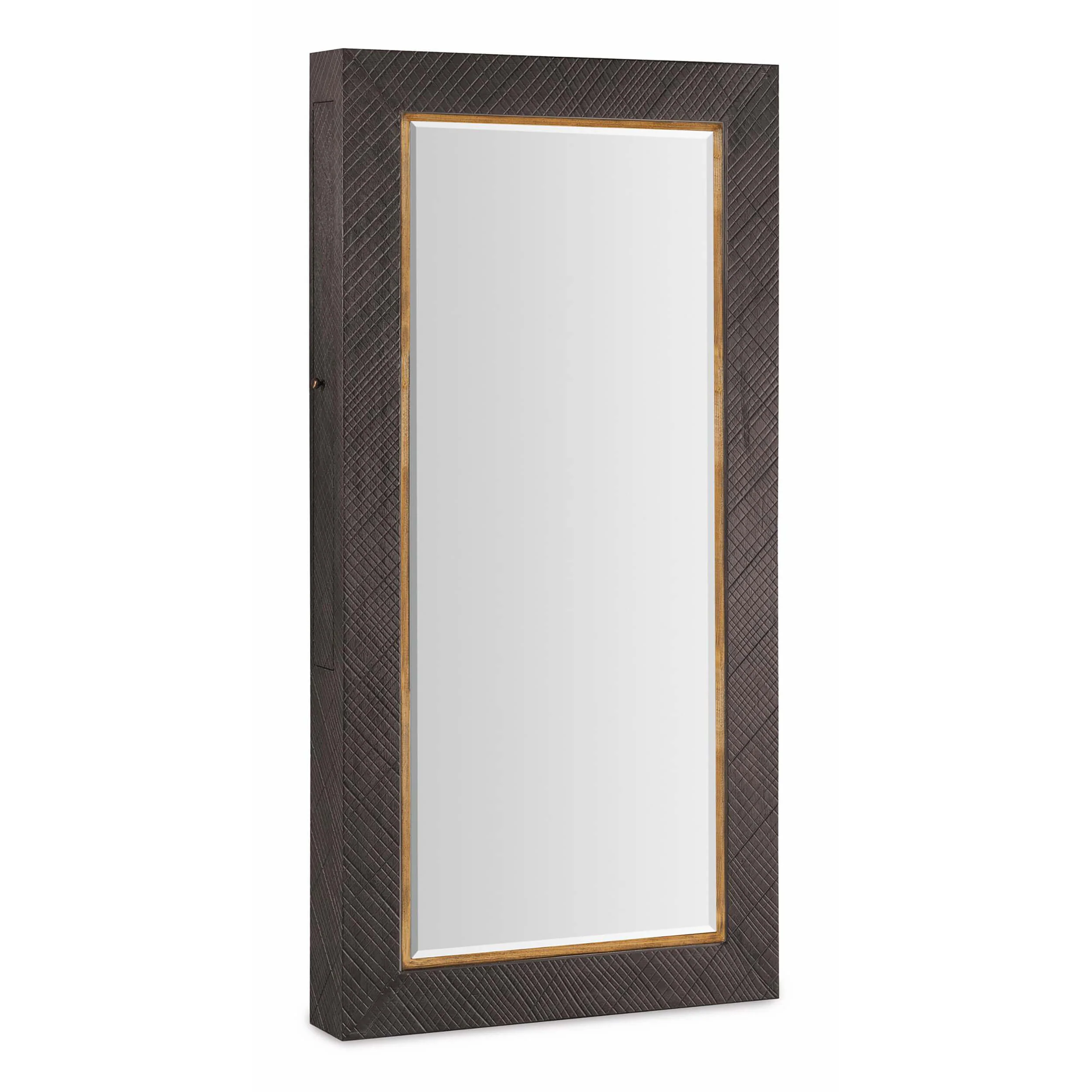 Big Sky Floor Mirror w/Jewelry Storage, Furrowed Bark - Image 2