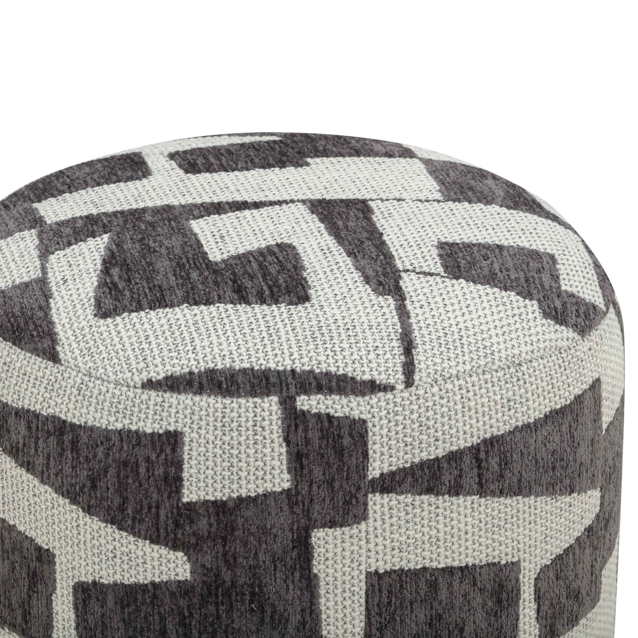 Bisou Jacquard Ottoman, Black - Image 2