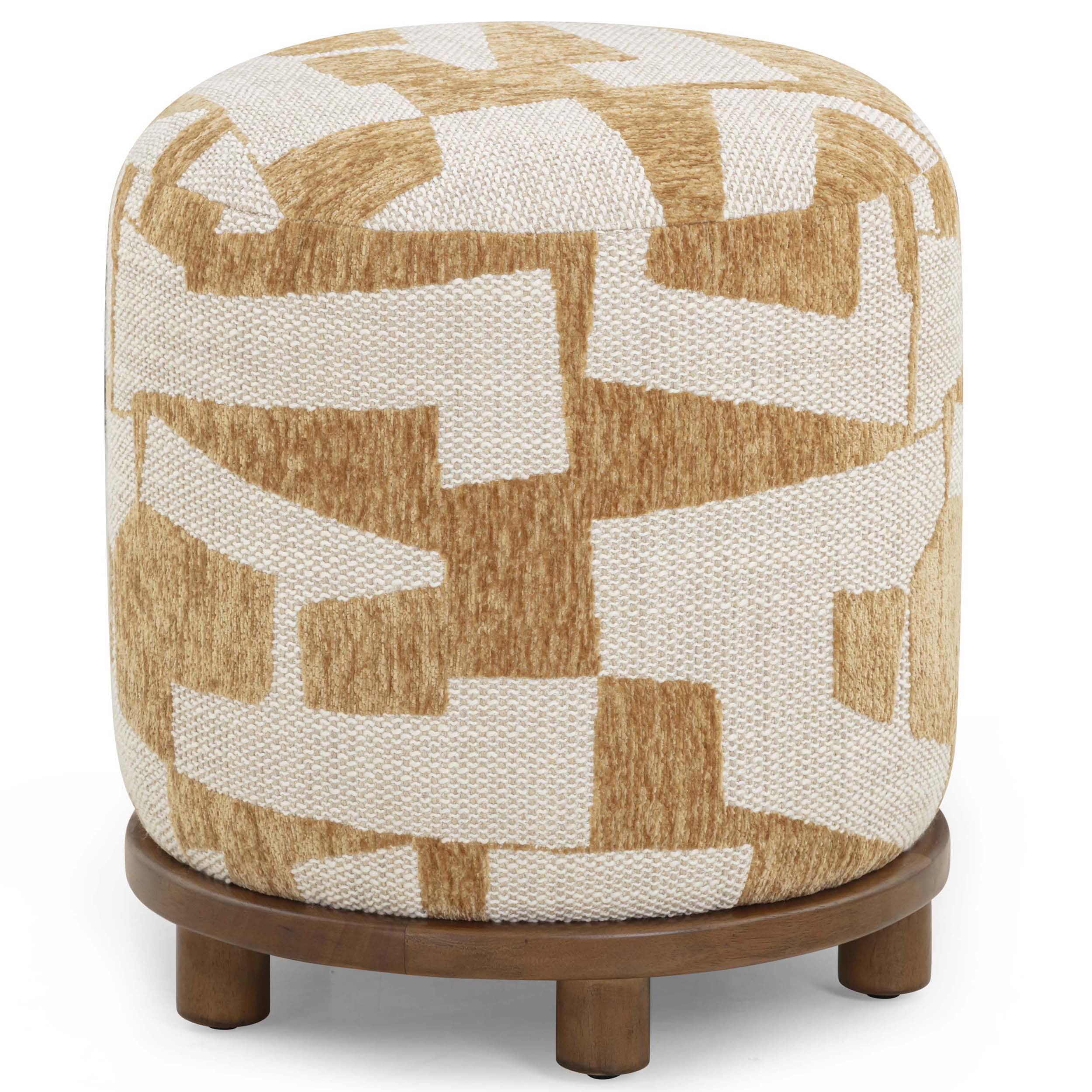 Bisou Jacquard Ottoman, Curry