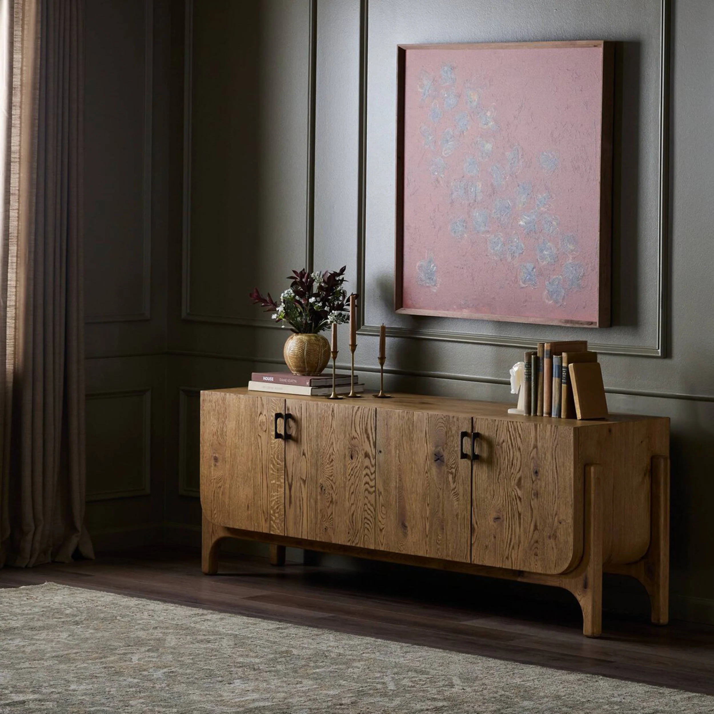 Bloomfield Media Console, Worn Oak by Four Hands - Image 6