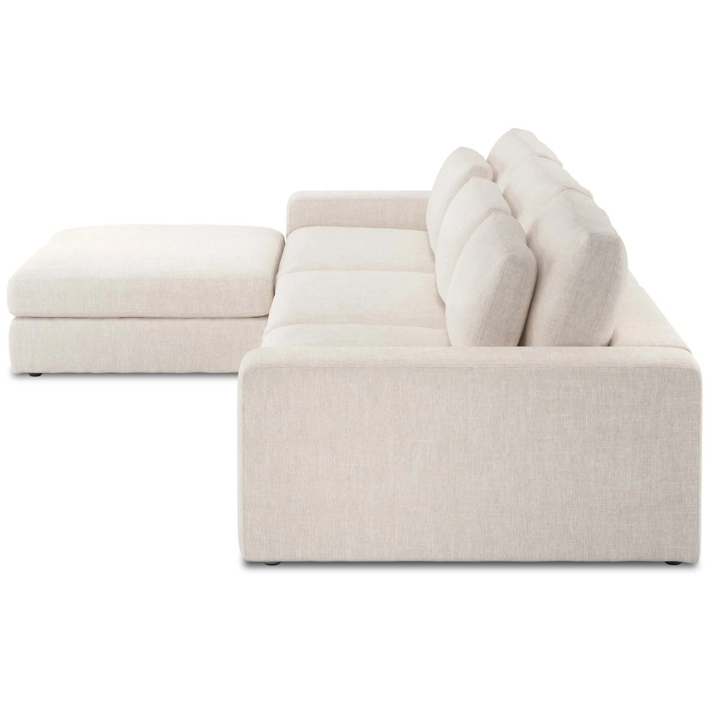 Bloor 3 Piece Sectional w/Ottoman, Essence Natural by Four Hands - Image 4