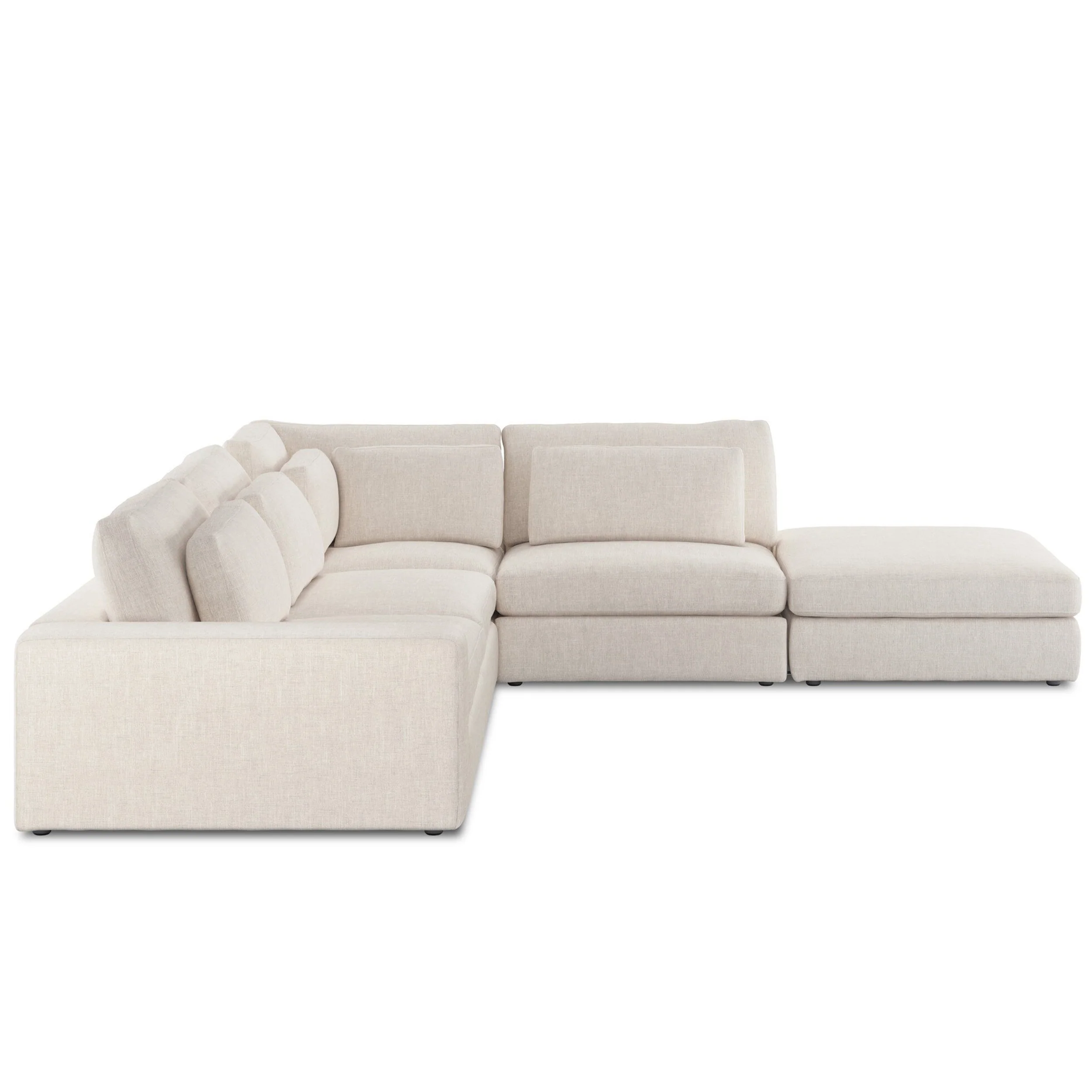 Bloor 4 Piece Sectional w/ Ottoman, Essence Natural by Four Hands - Image 3