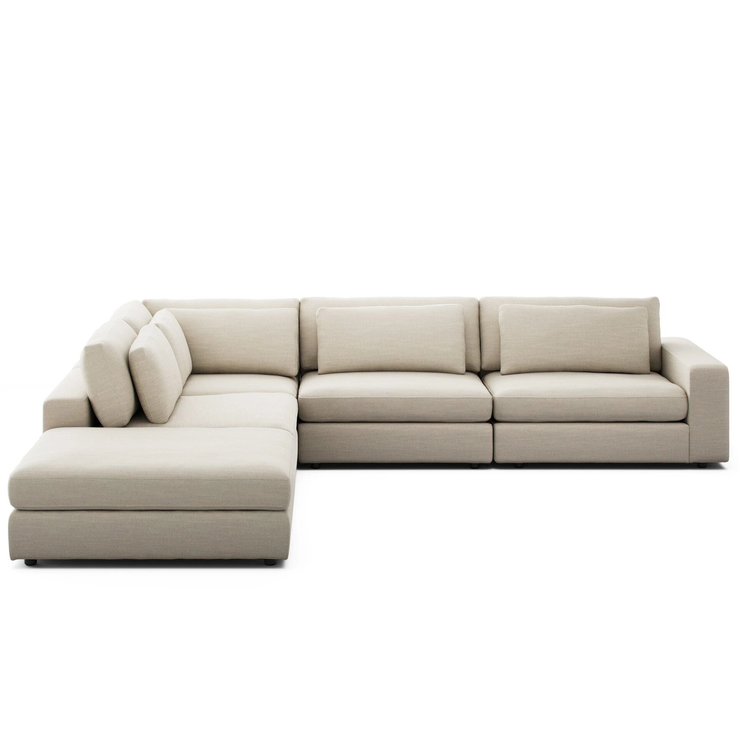 Bloor 4 Piece Sectional w/ Ottoman, Savoy Parchment by Four Hands - Image 3