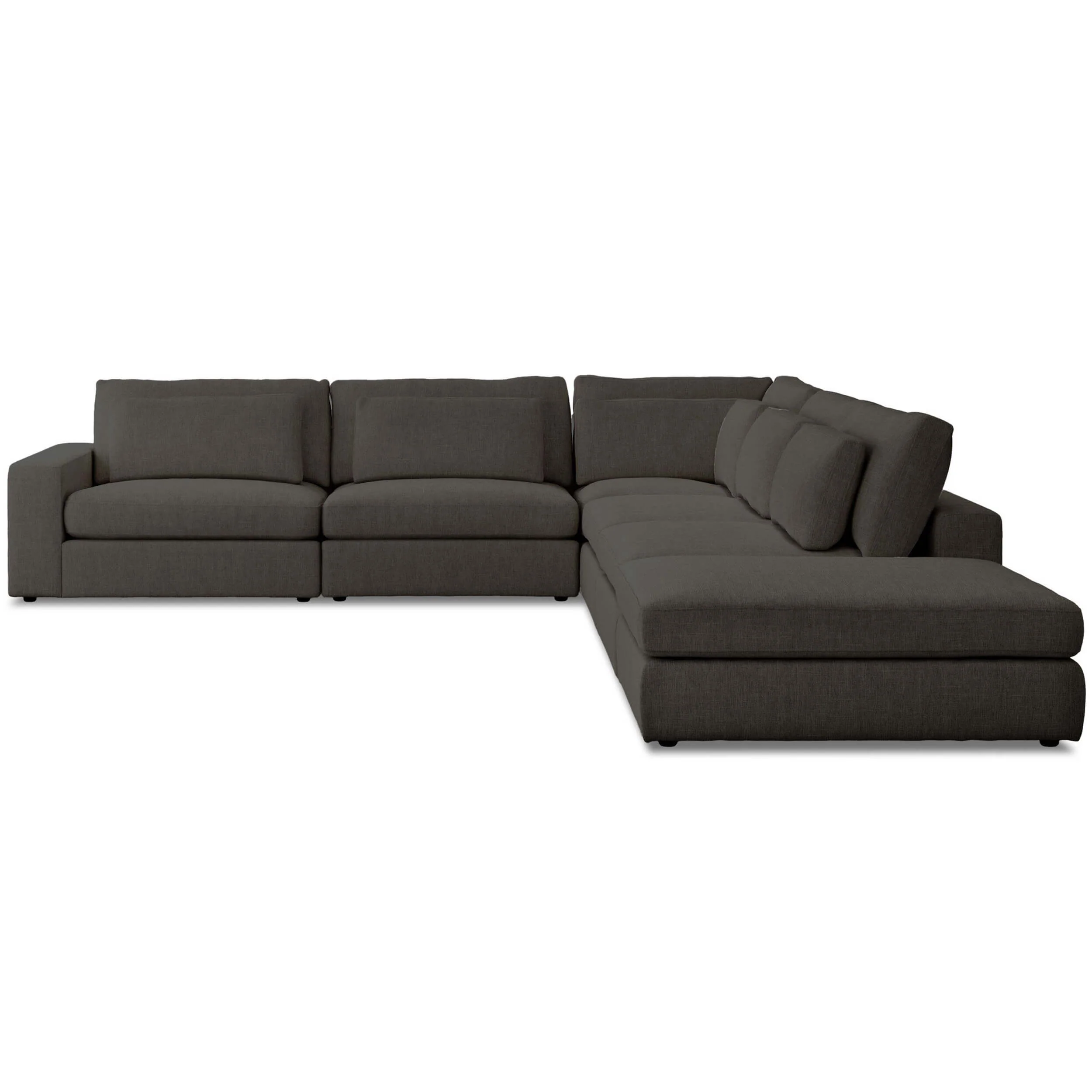 Bloor 5-Piece LAF Sectional w/Ottoman, Landale Charcoal by Four Hands - Image 2