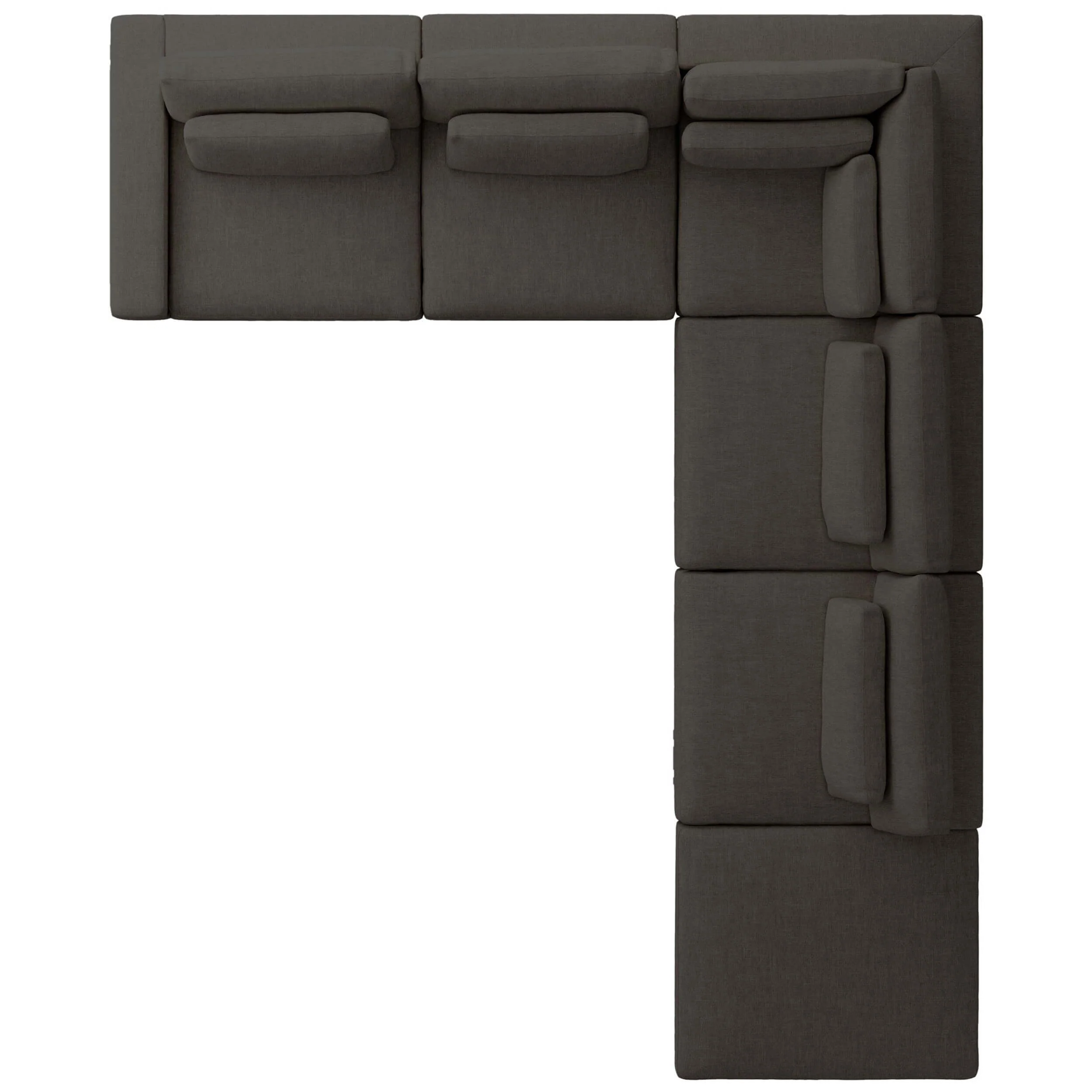 Bloor 5-Piece LAF Sectional w/Ottoman, Landale Charcoal by Four Hands - Image 4