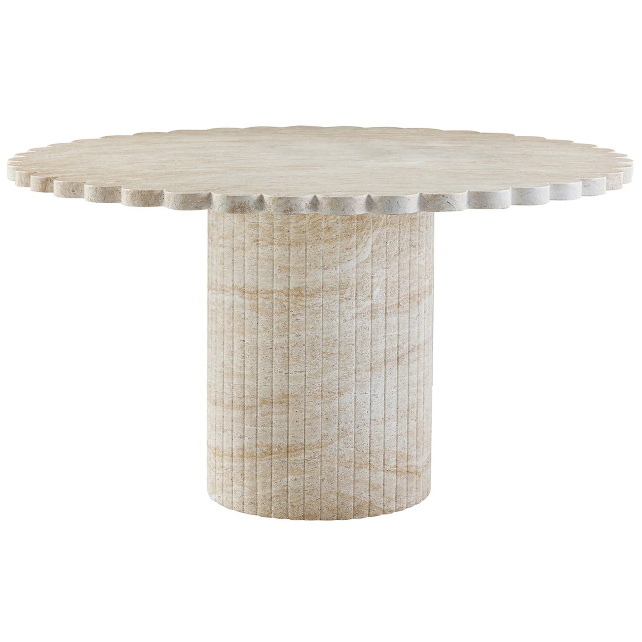Blossom Outdoor Dining Table, Travertine Finish