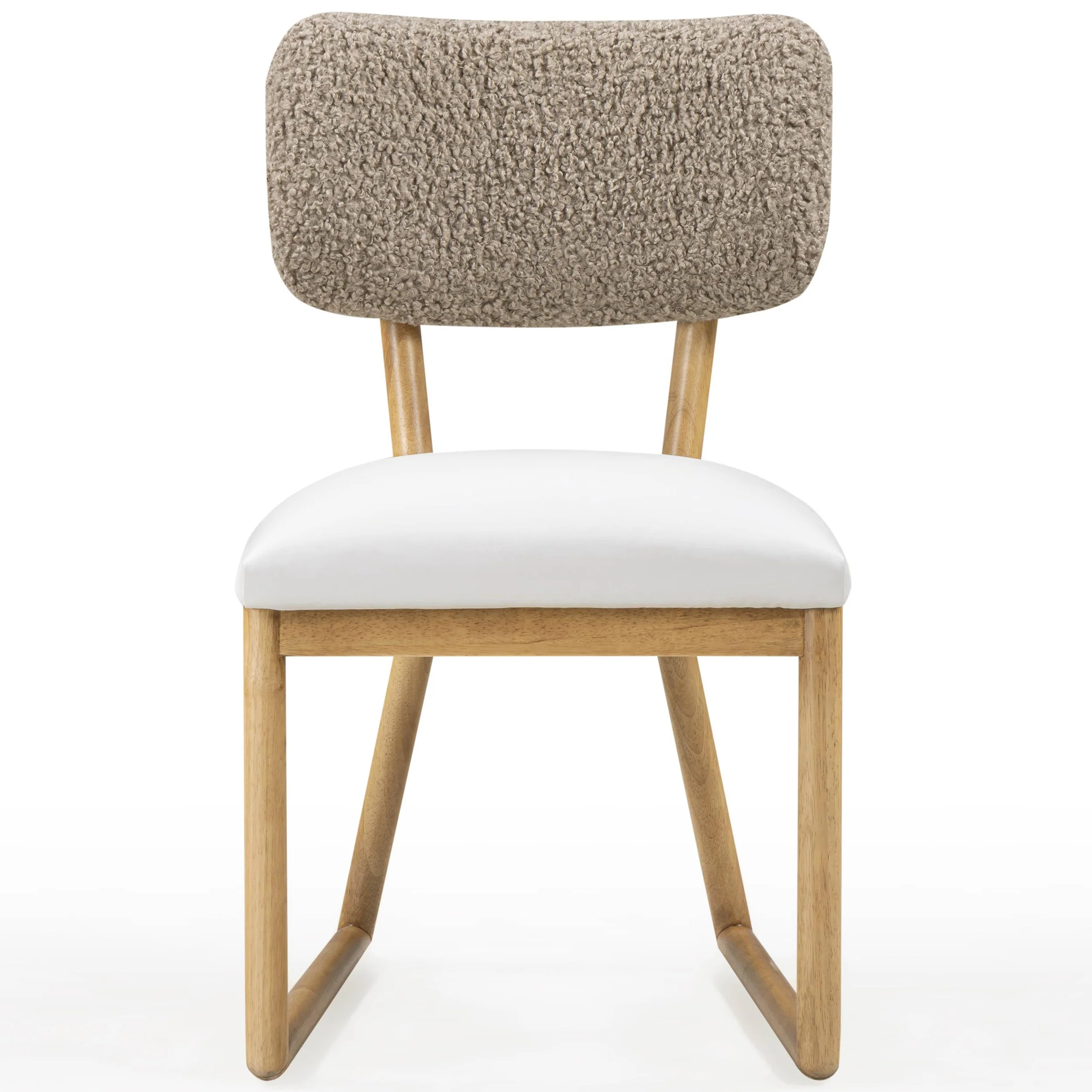 Bobbie Shearling Dining Chair, Cream/Grey - Image 2