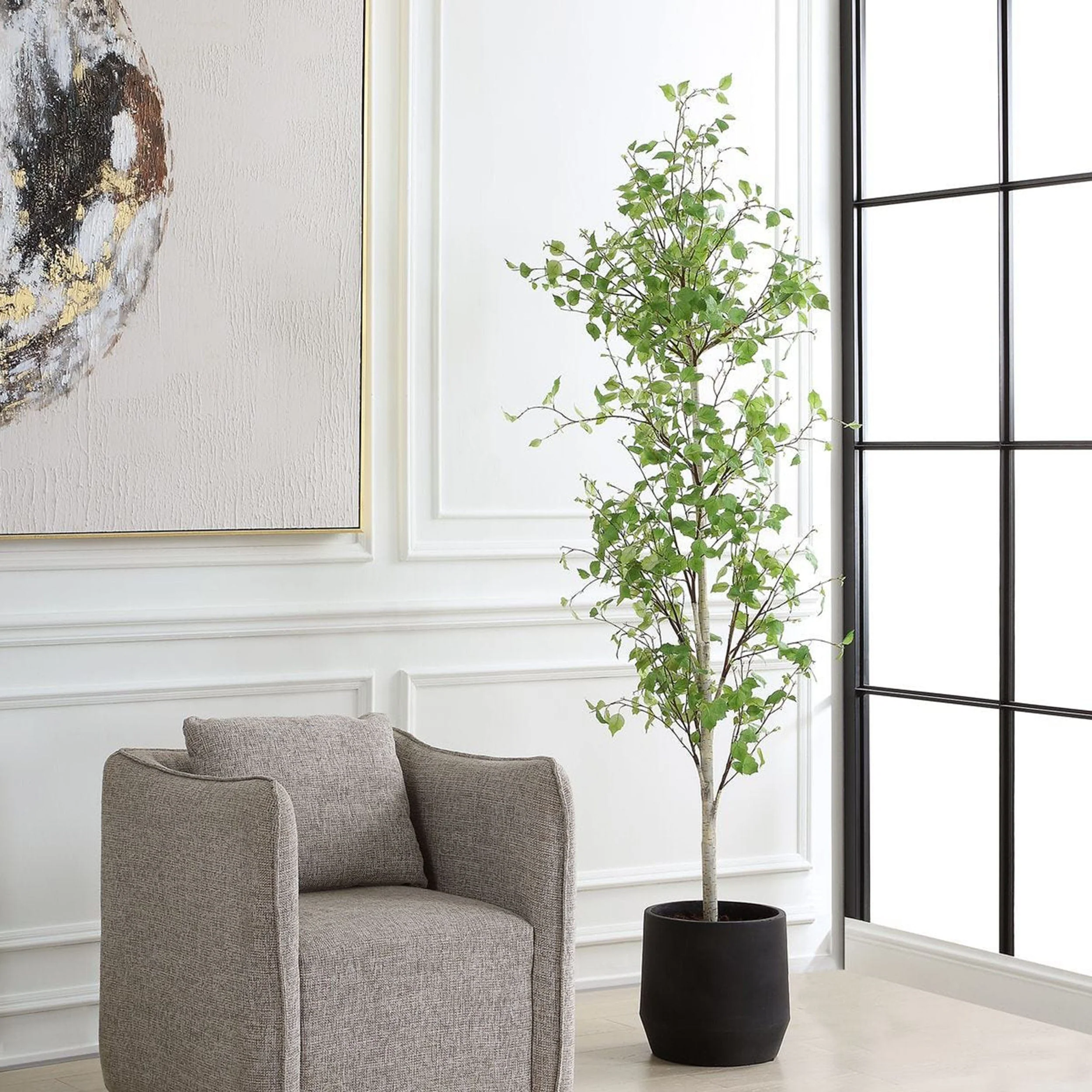 Boreal Potted Birch Tree, Aged Gray - Image 5