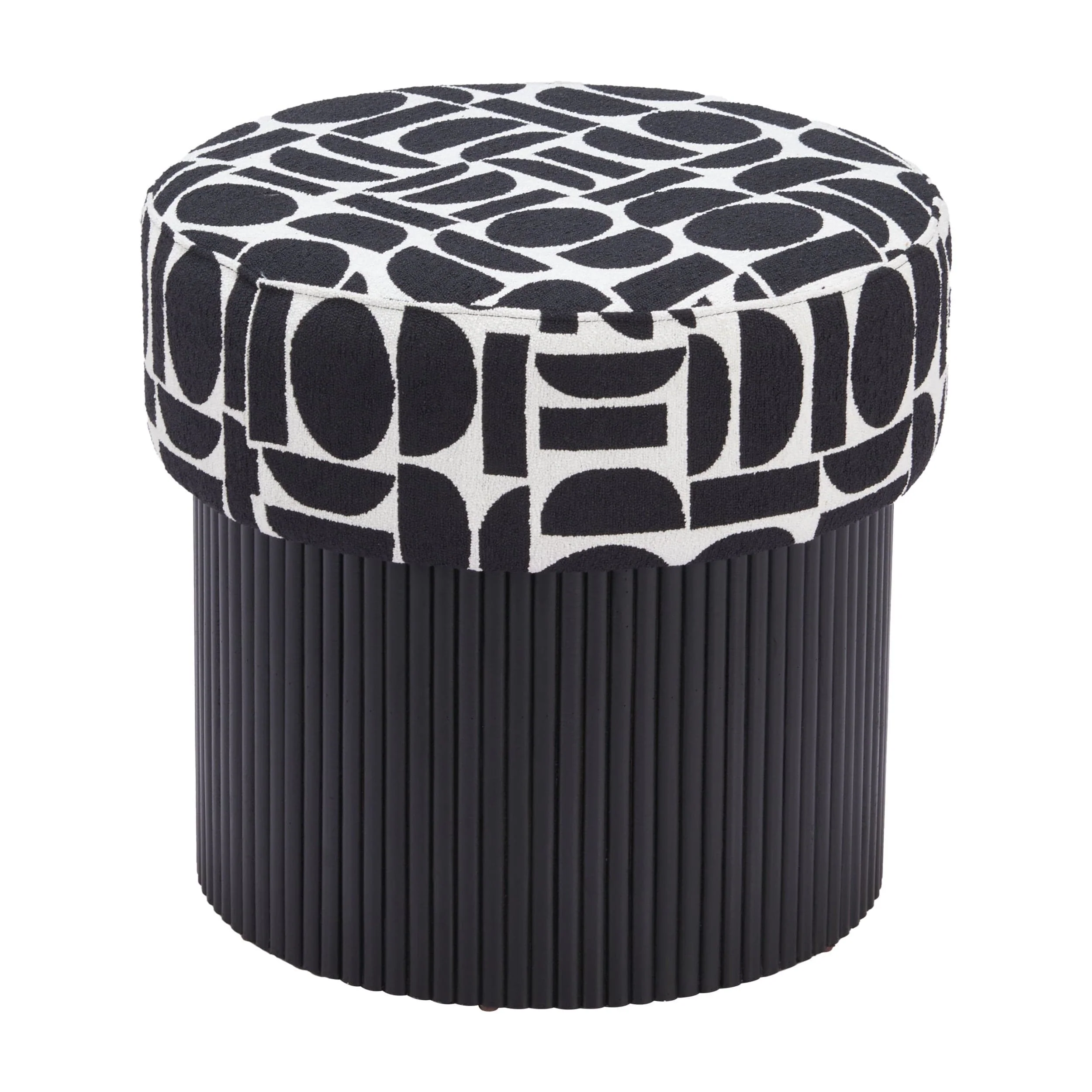 Boto Storage Ottoman, Black & White - Image 2
