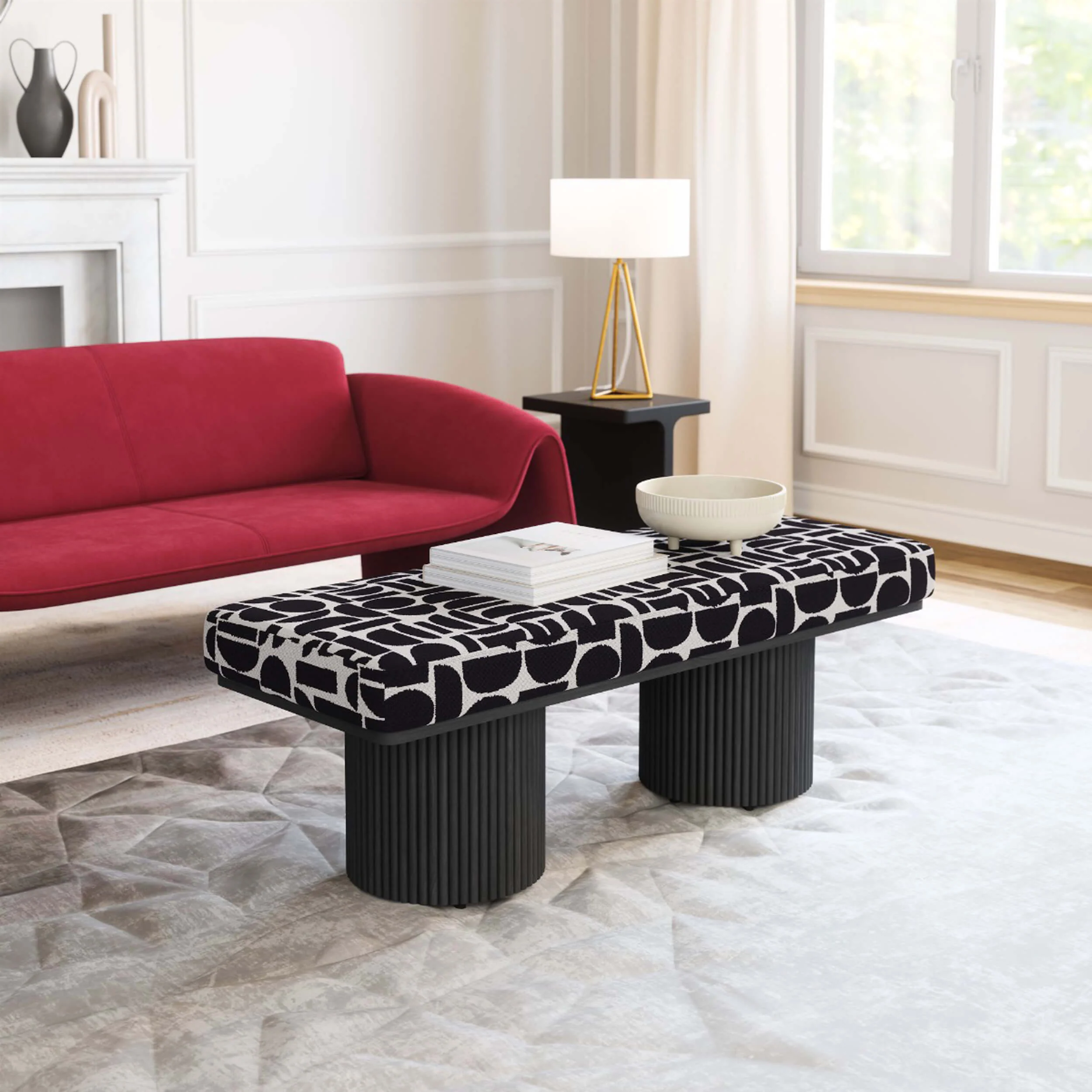 Botoia Bench, Black & White - Image 7