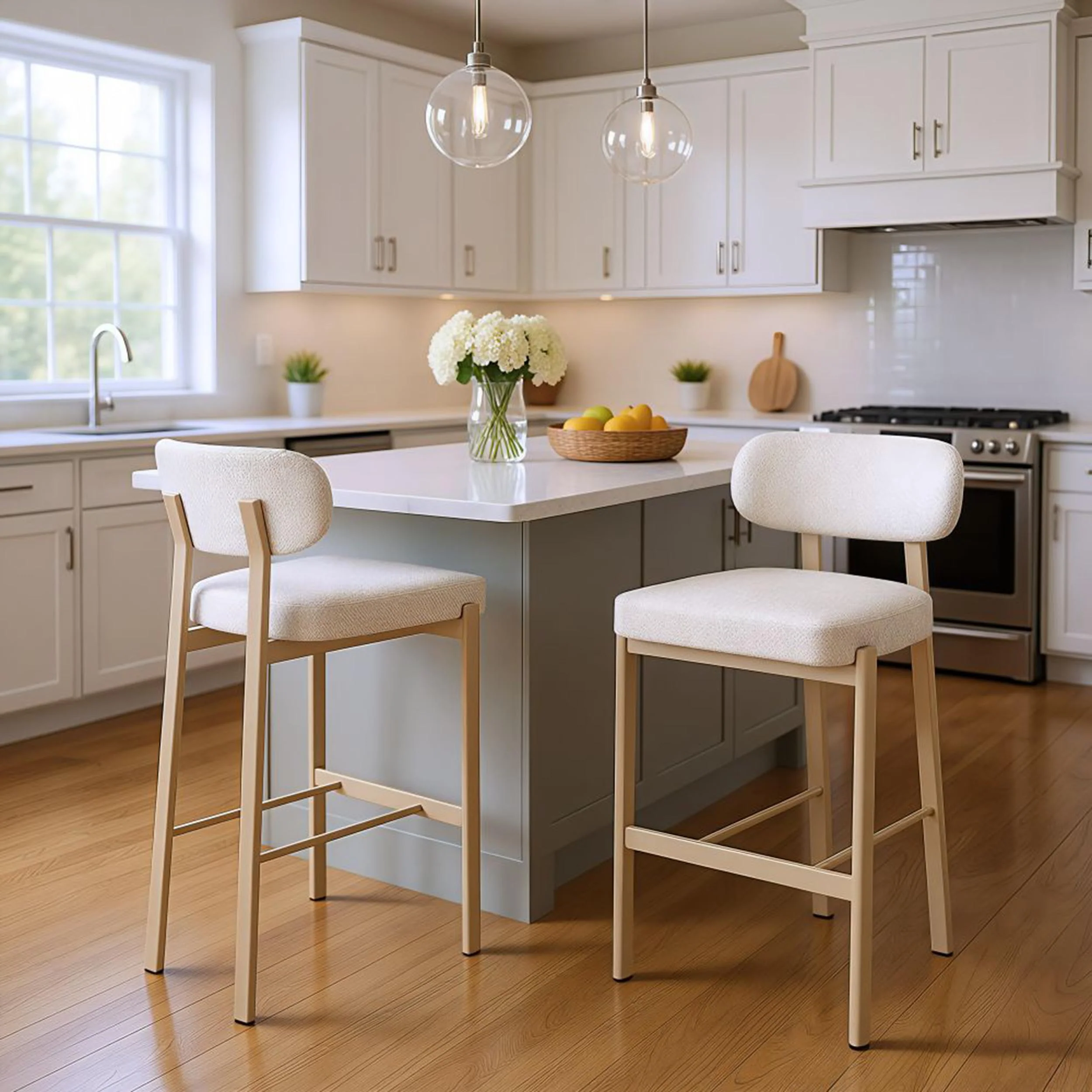 Aurea Bar & Counter Stool, Light Gray, Set of 2 - Image 9