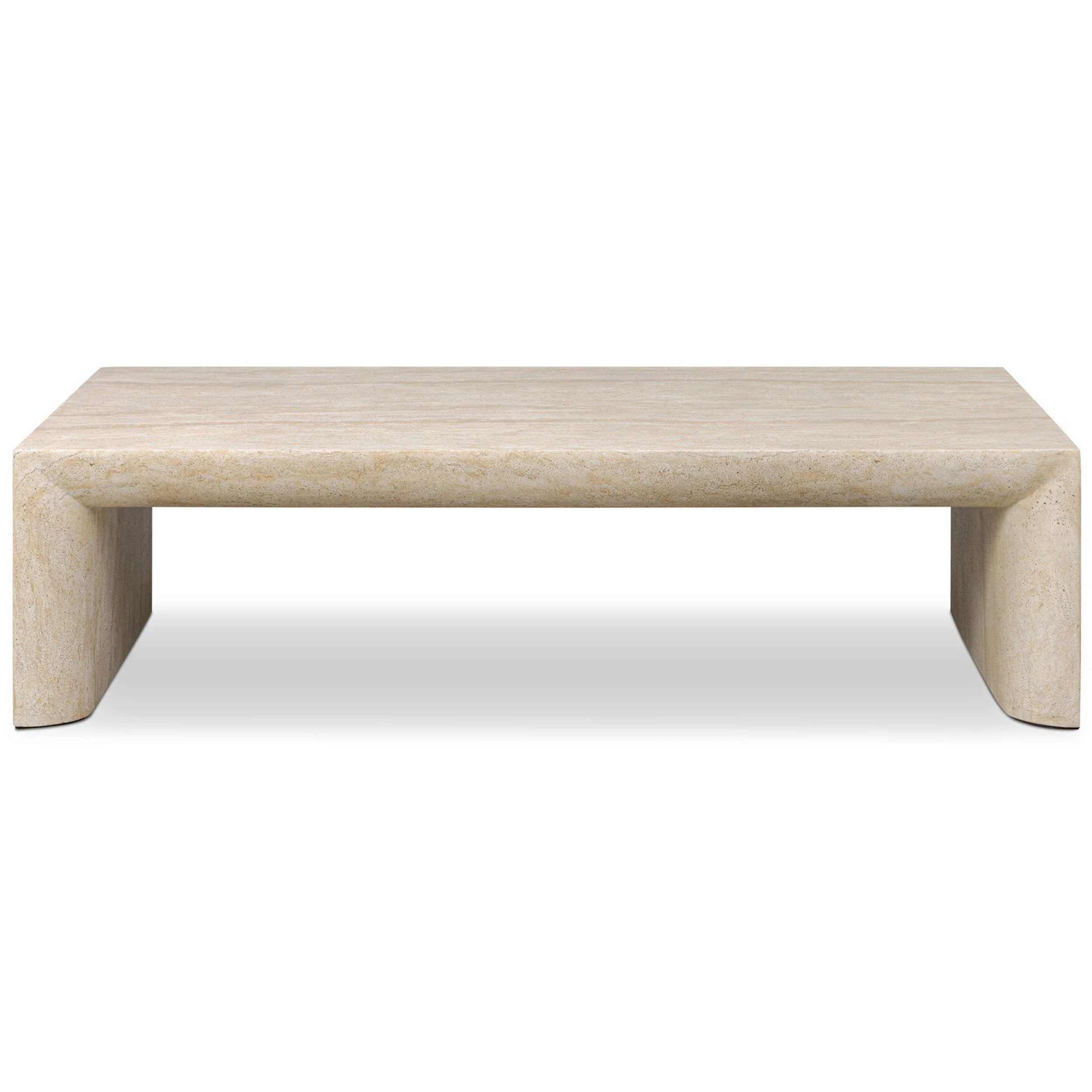 Brad Coffee Table, Faux Travertine by Four Hands - Image 2
