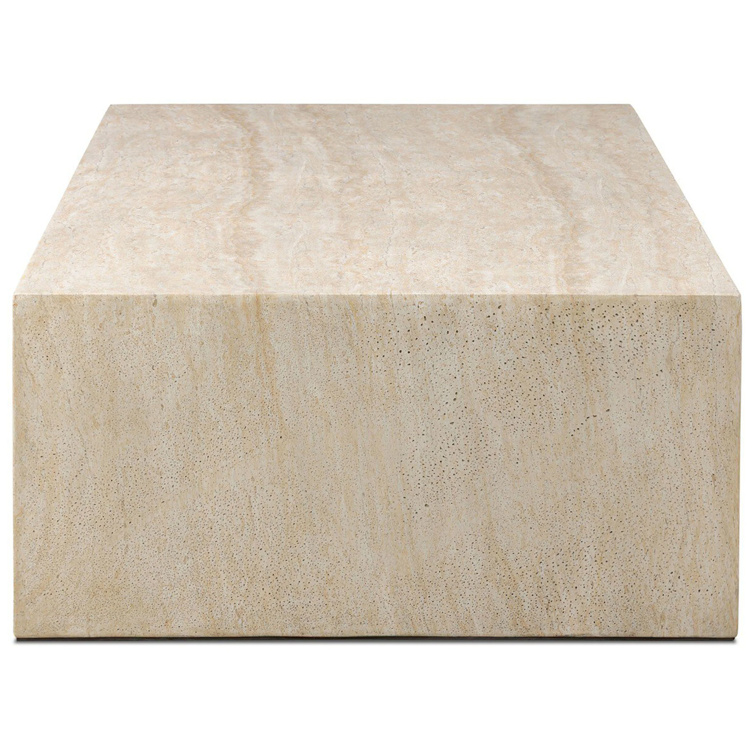 Brad Coffee Table, Faux Travertine by Four Hands - Image 3
