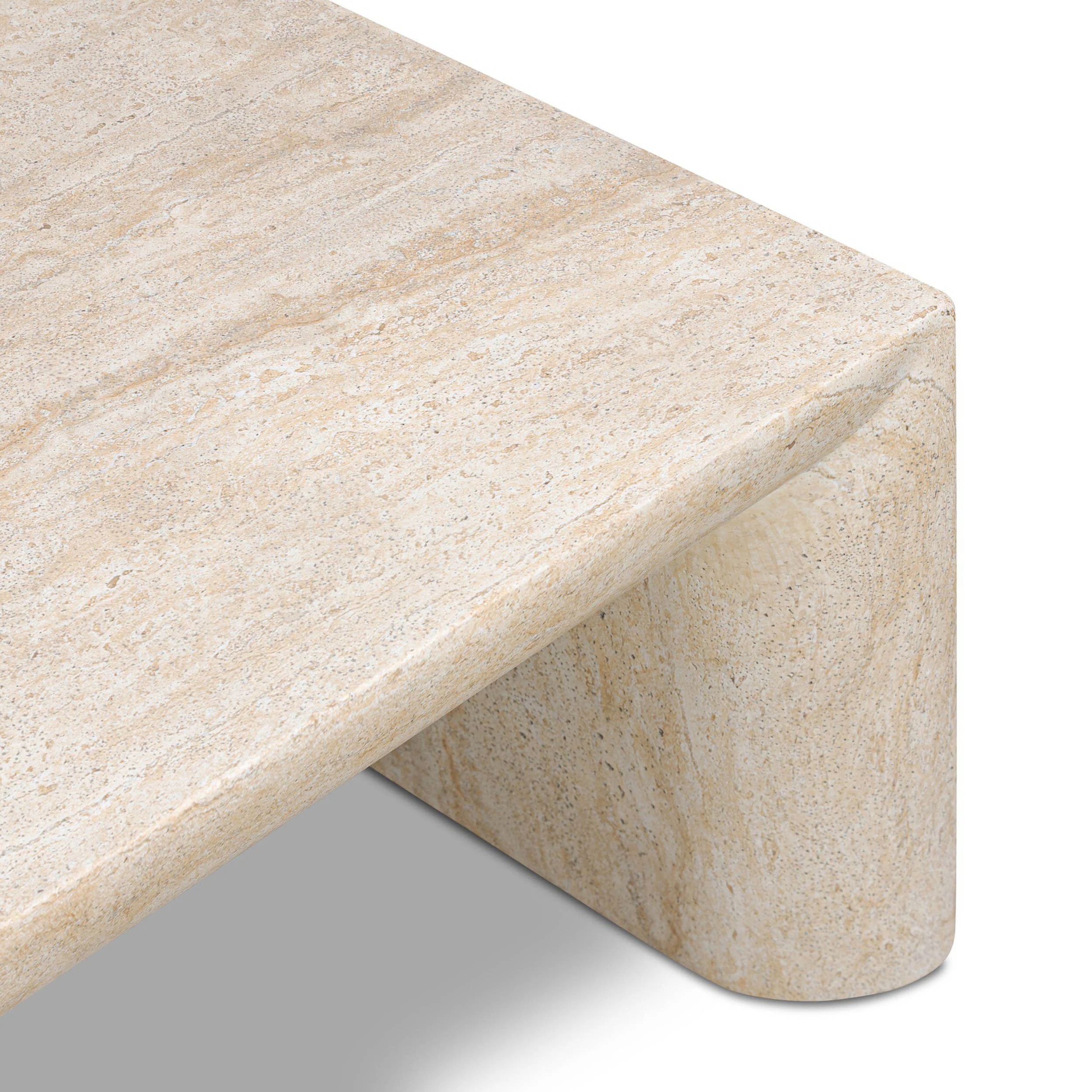 Brad Coffee Table, Faux Travertine by Four Hands - Image 4