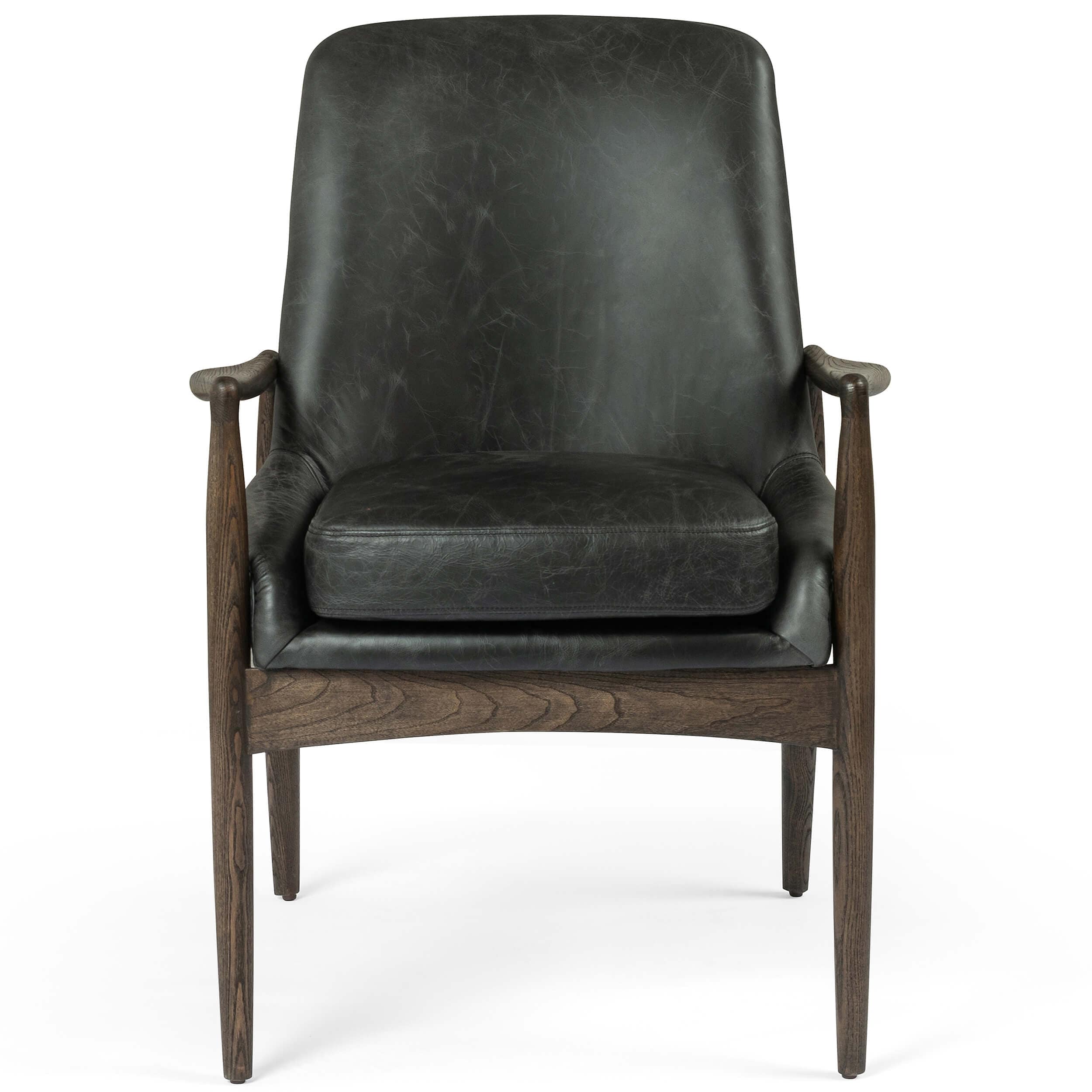 Braden Leather Dining Arm Chair, Durango Smoke, Set of 2 by Four Hands - Image 2