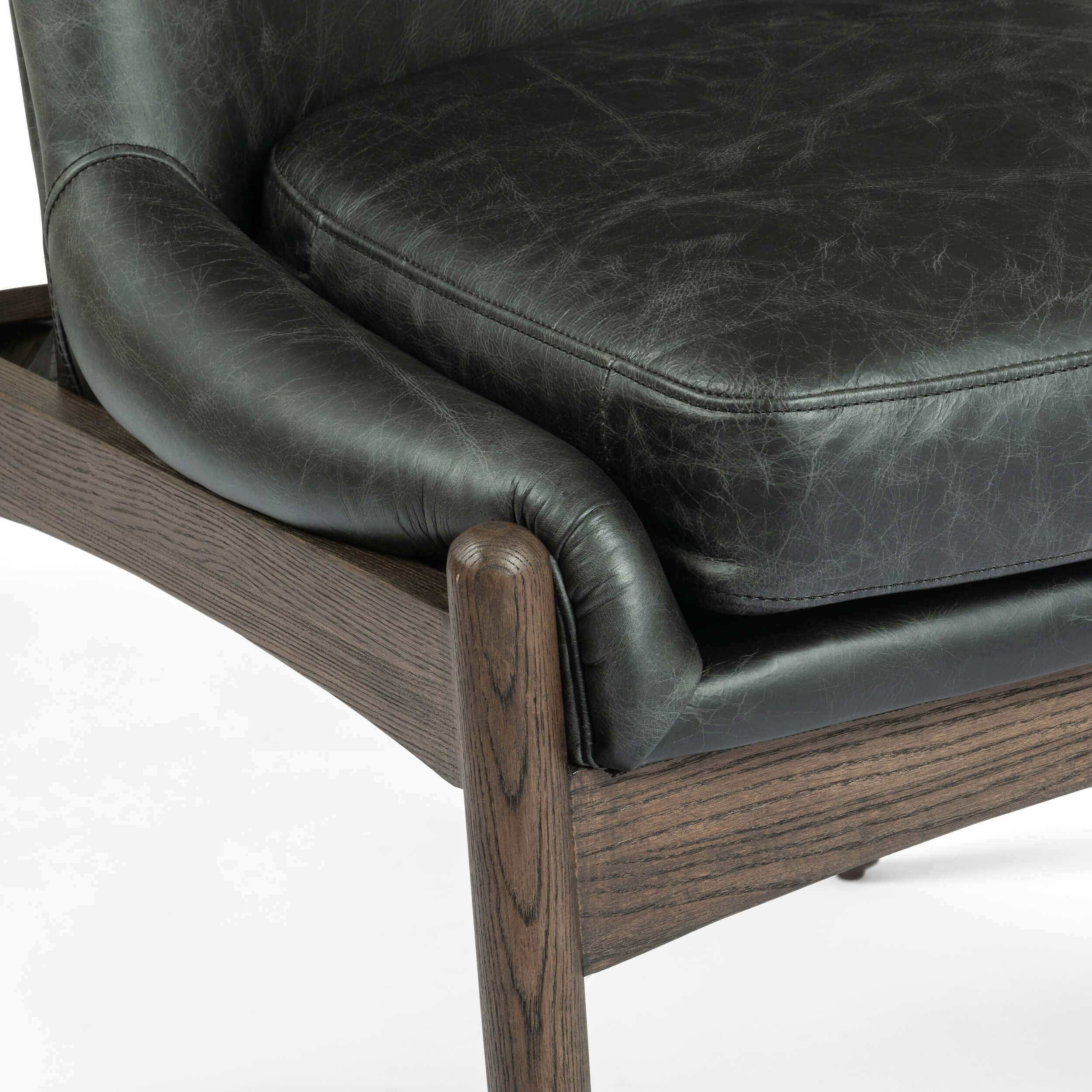 Braden Leather Dining Chair, Durango Smoke, Set of 2 by Four Hands - Image 5