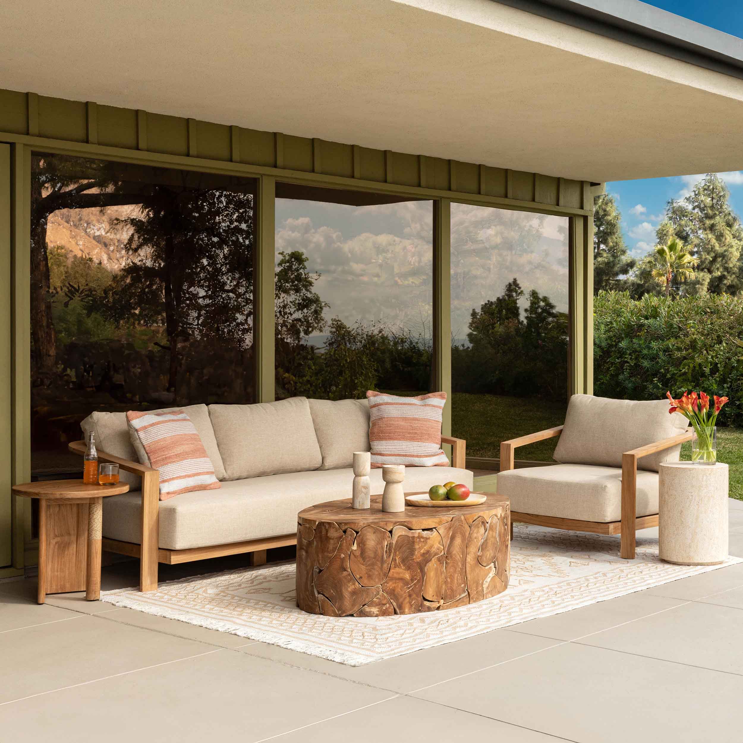 Braden Outdoor Coffee Table, Natural - Image 3