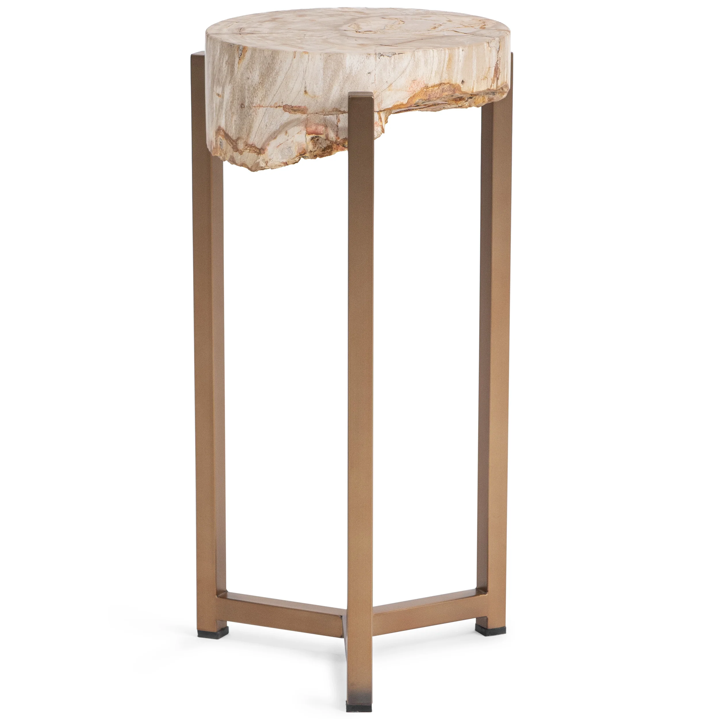 Breanna Round Accent Table, Sepia Vein