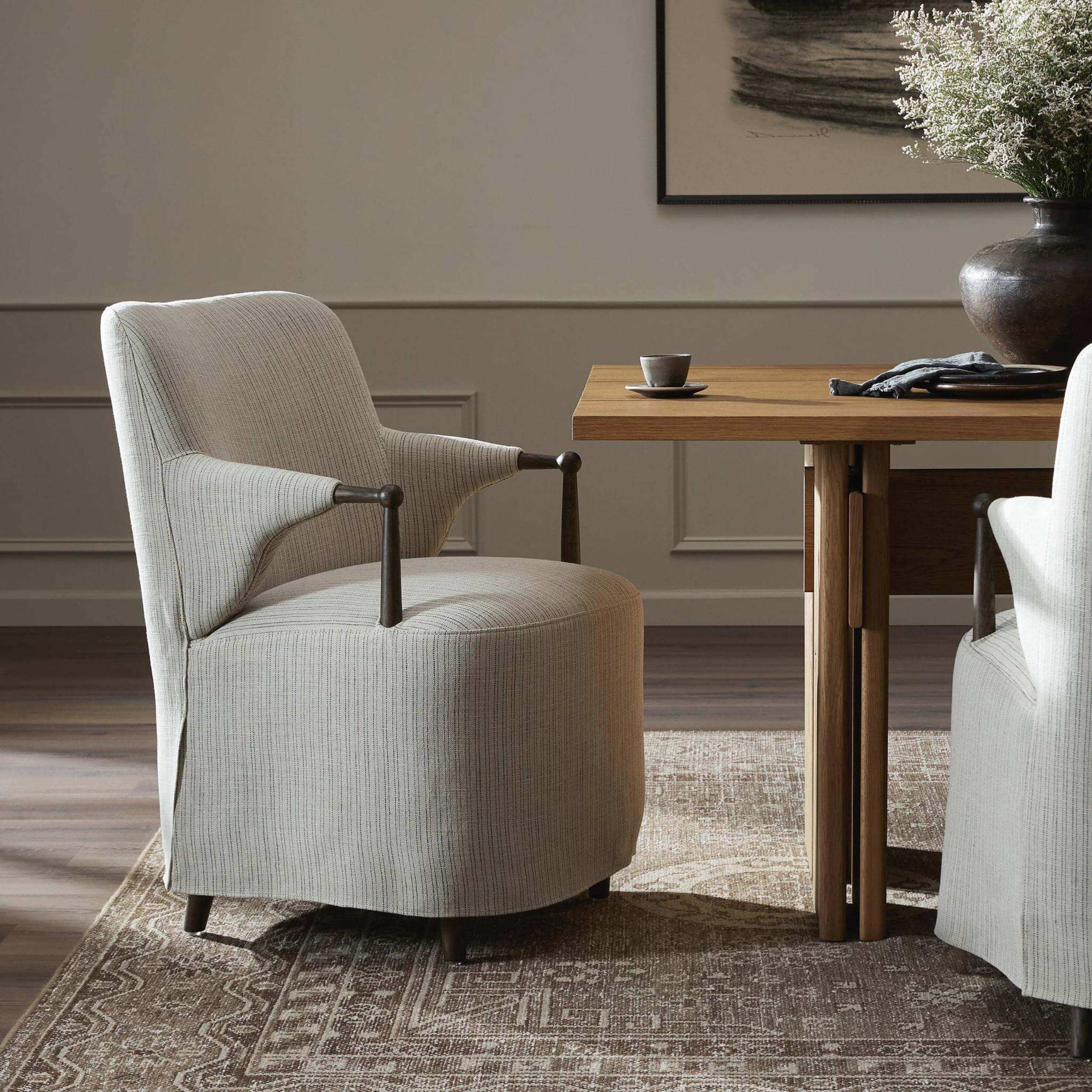Brently Dining Arm Chair, Laine Navy by Amber Lewis x Four Hands - Image 5