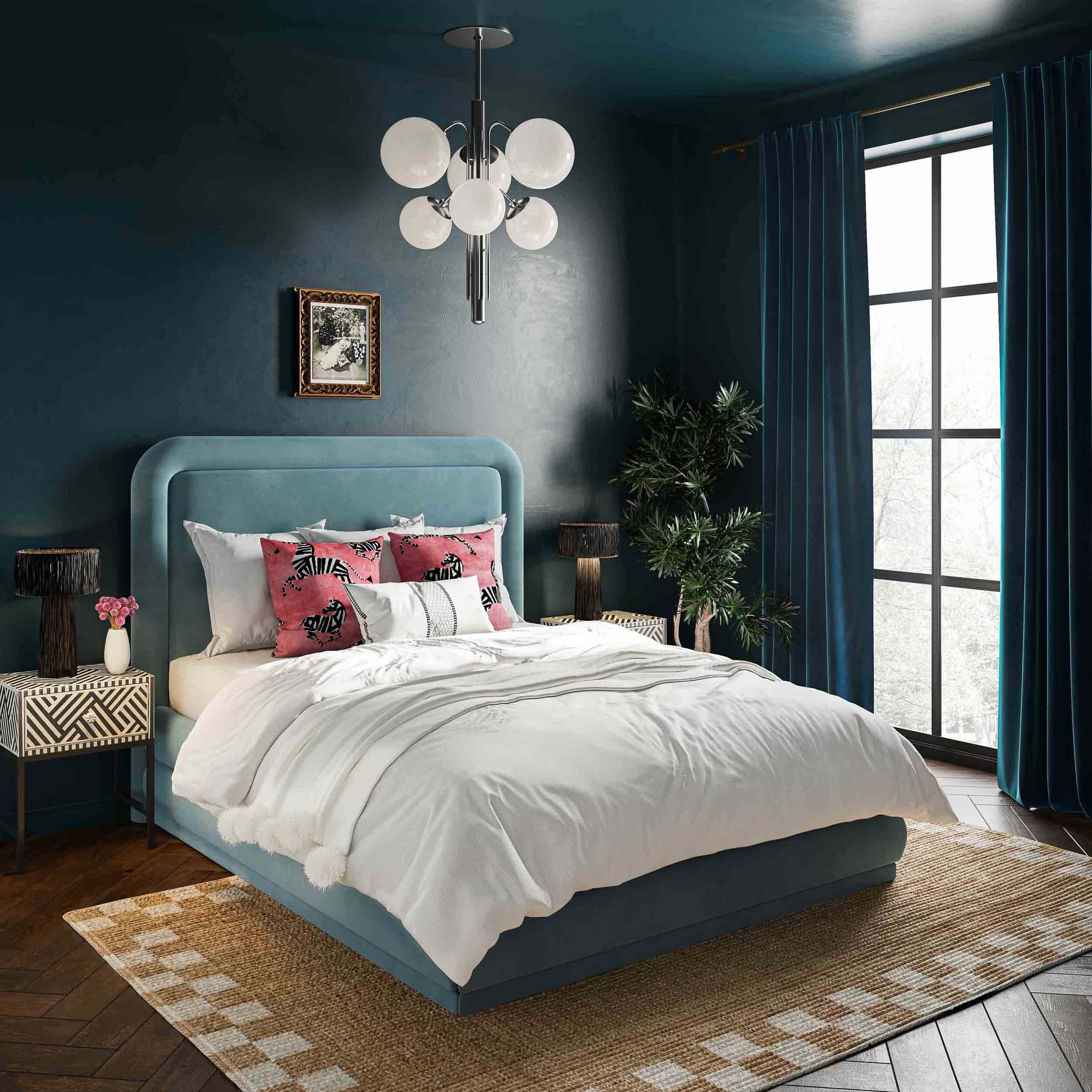 Briella Velvet Bed, Bluestone - Image 4