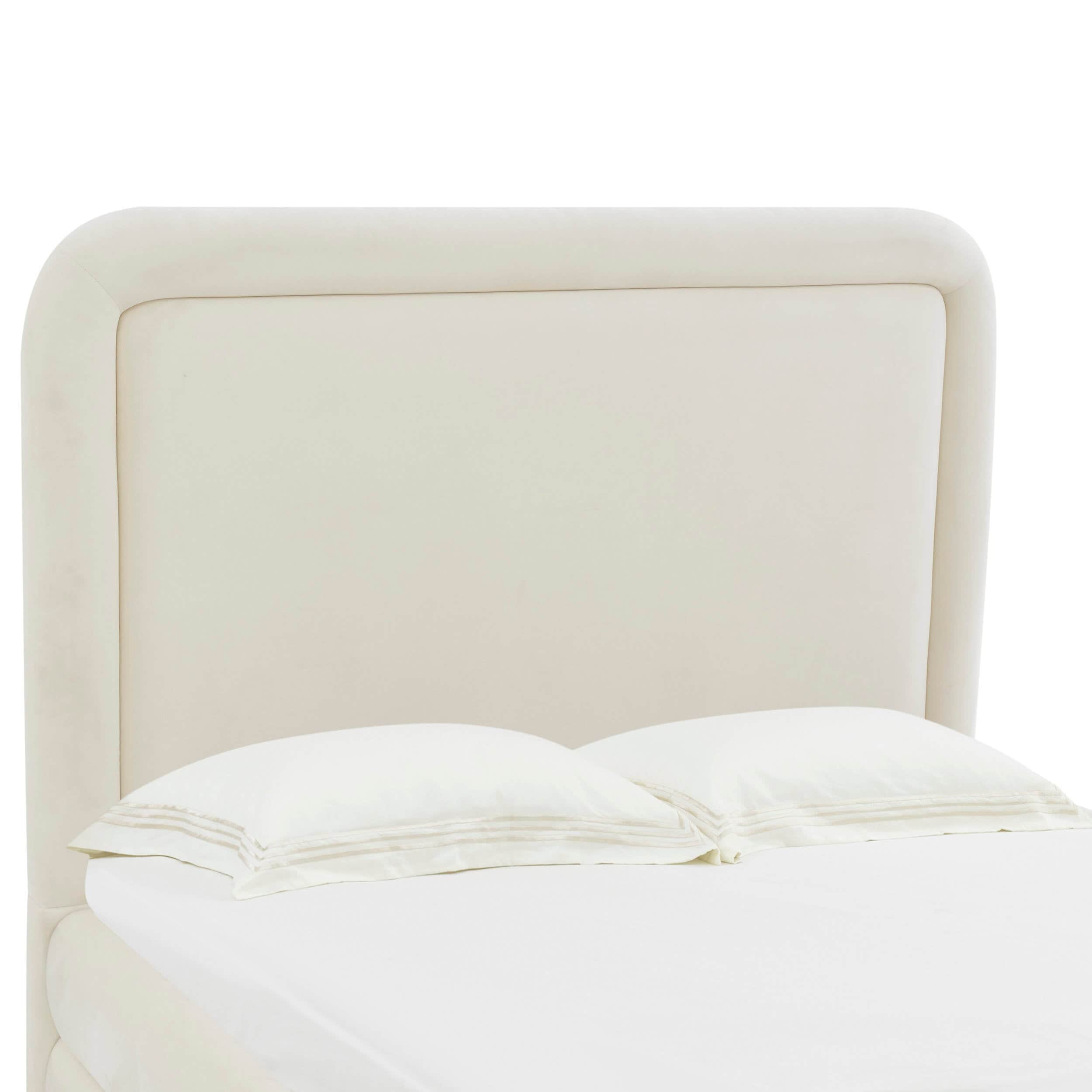 Briella Velvet Bed, Cream - Image 3