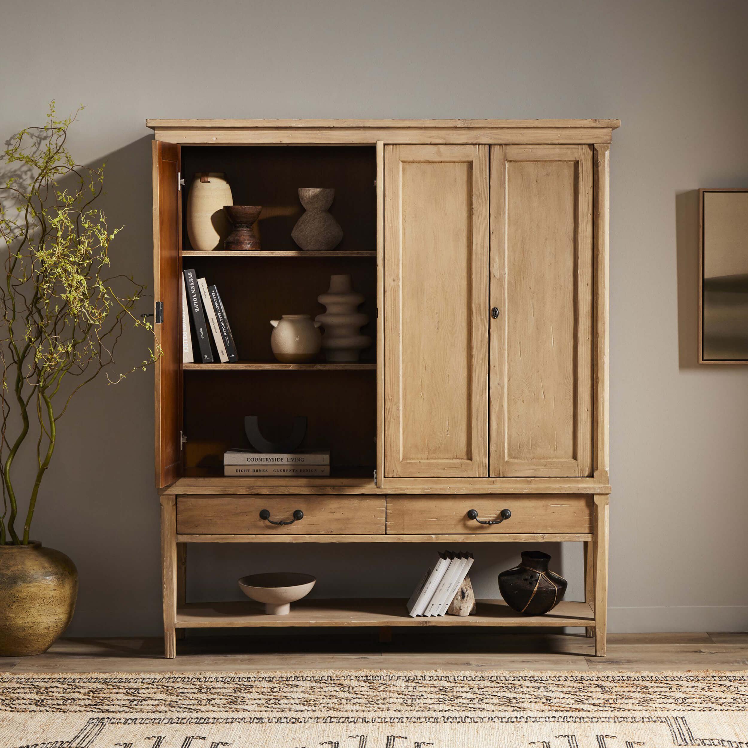 Brimley Wide Cabinet, Aged Light Pine - Image 8