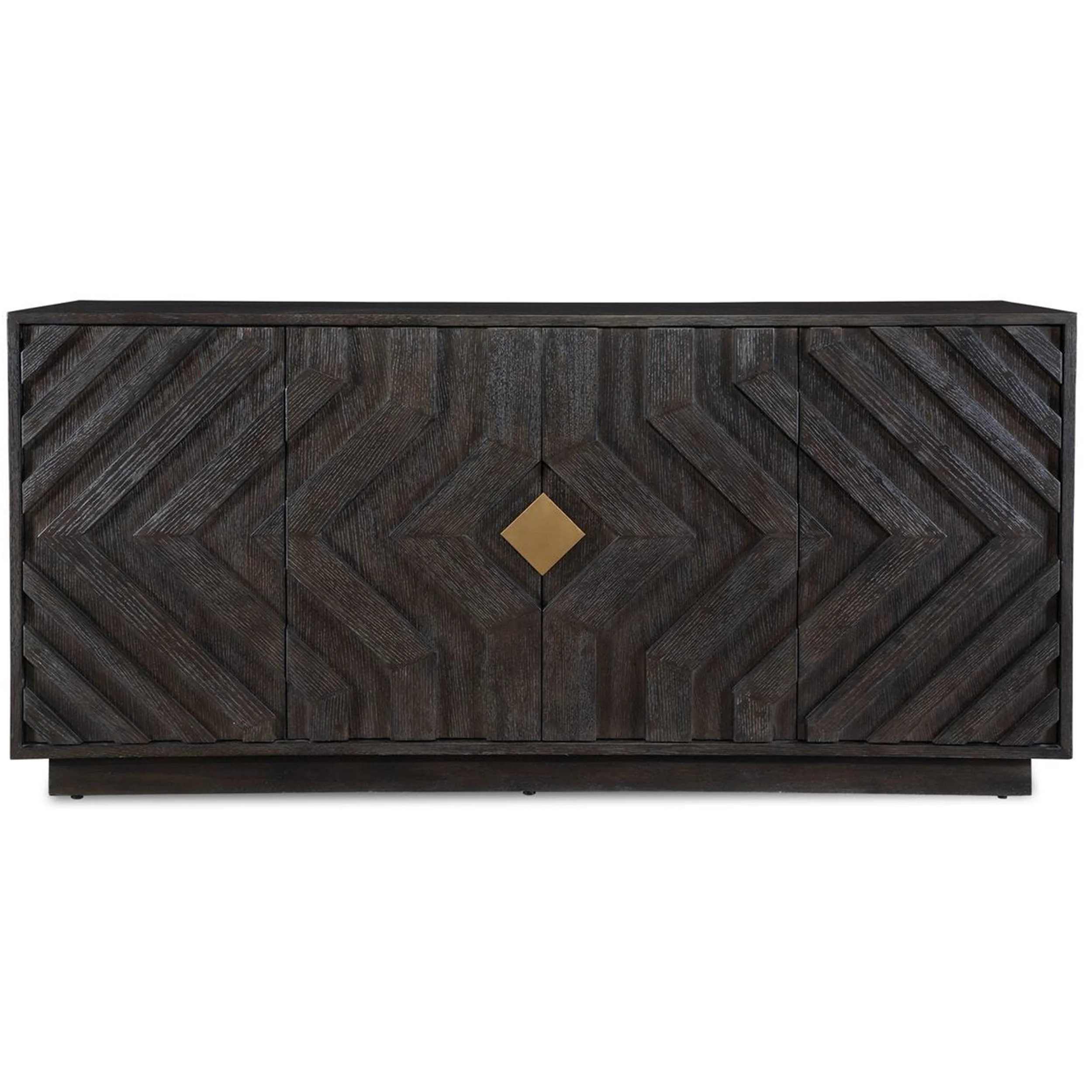 Faulkner 4 Door Cabinet, Dark Natural