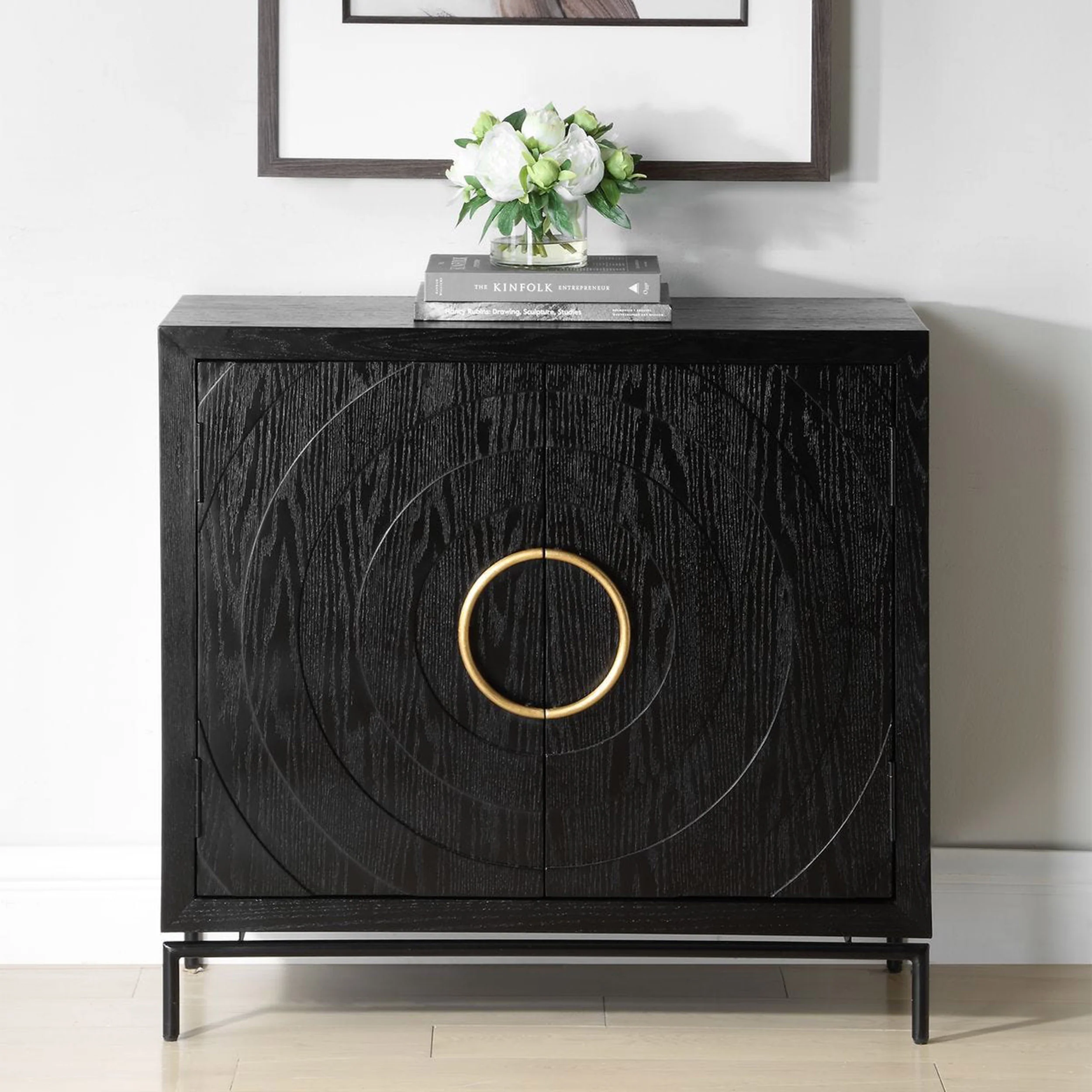 Briseis 2 Door Cabinet, Black - Image 7