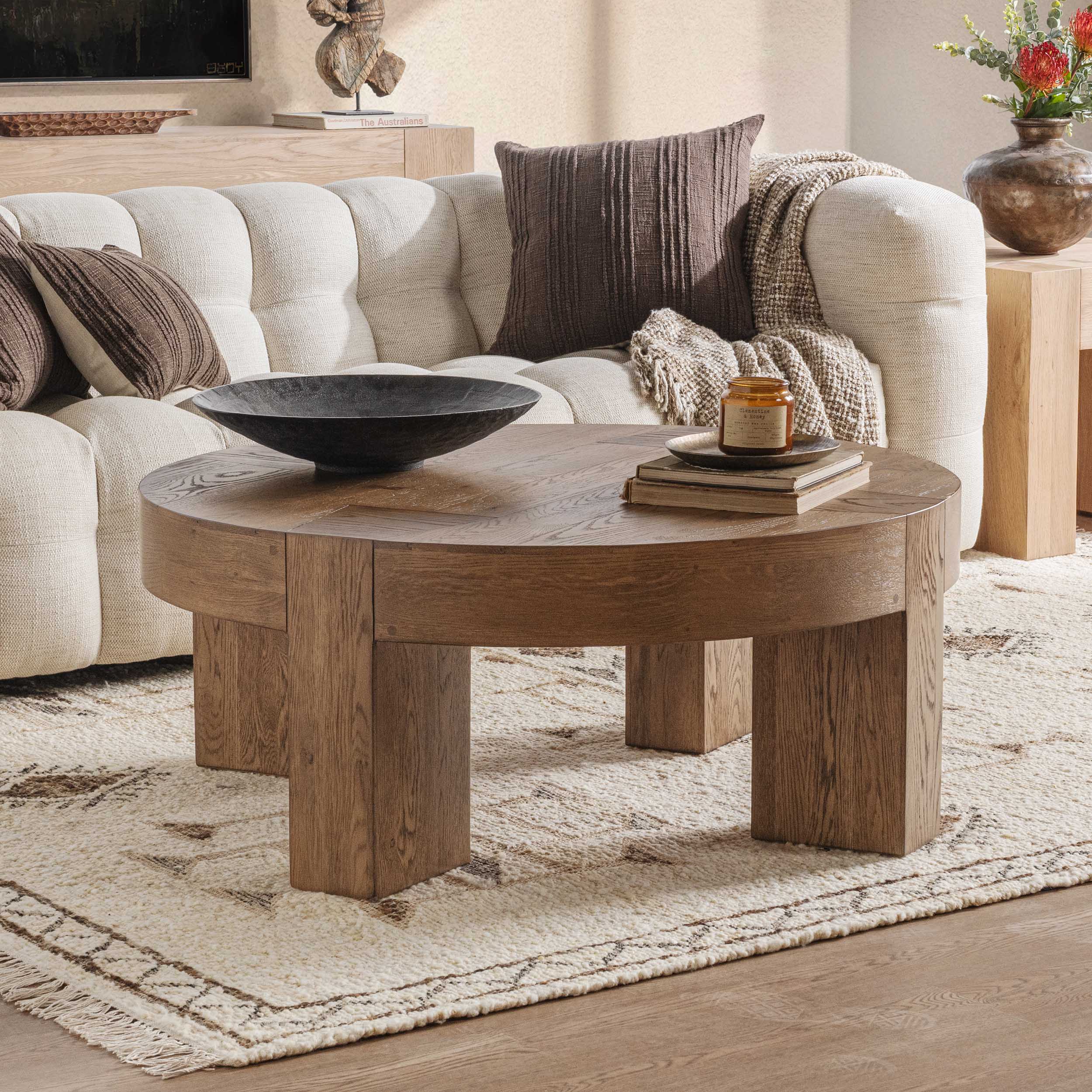 Bristol Round Coffee Table, Café Brown - Image 4