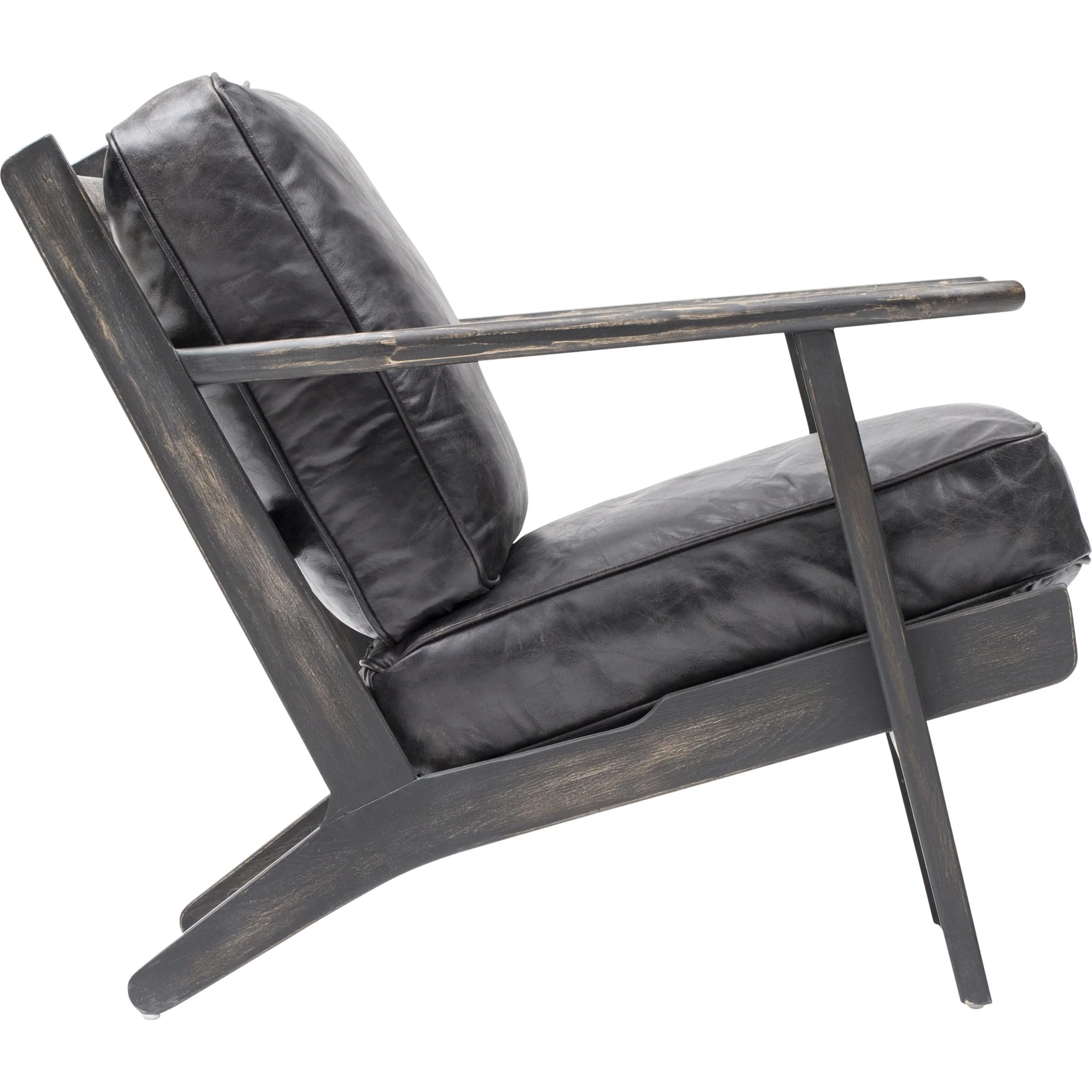Brooks Leather Lounge Chair, Ebony by Four Hands - Image 3