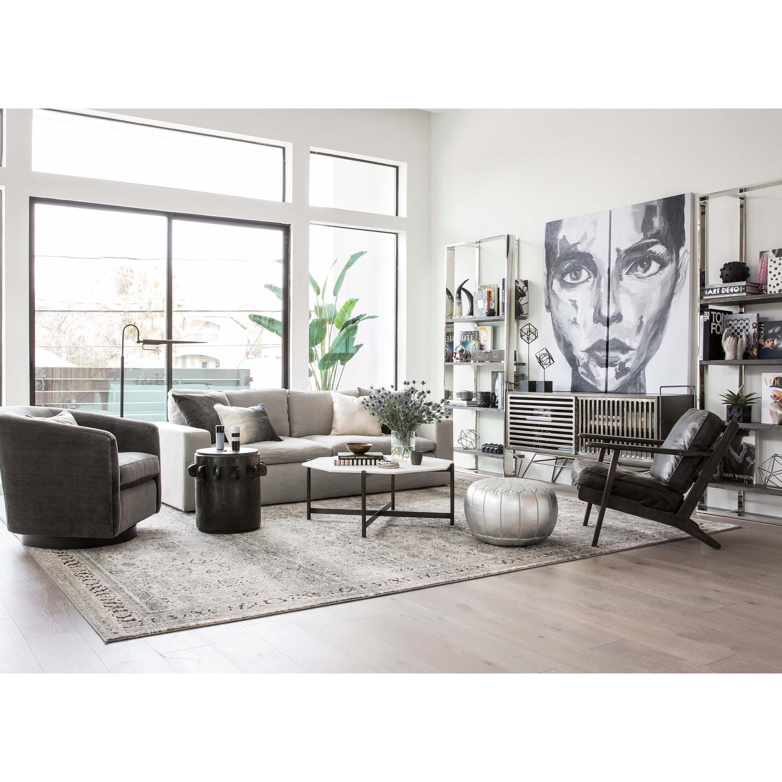 Brooks Leather Lounge Chair, Ebony by Four Hands - Image 6