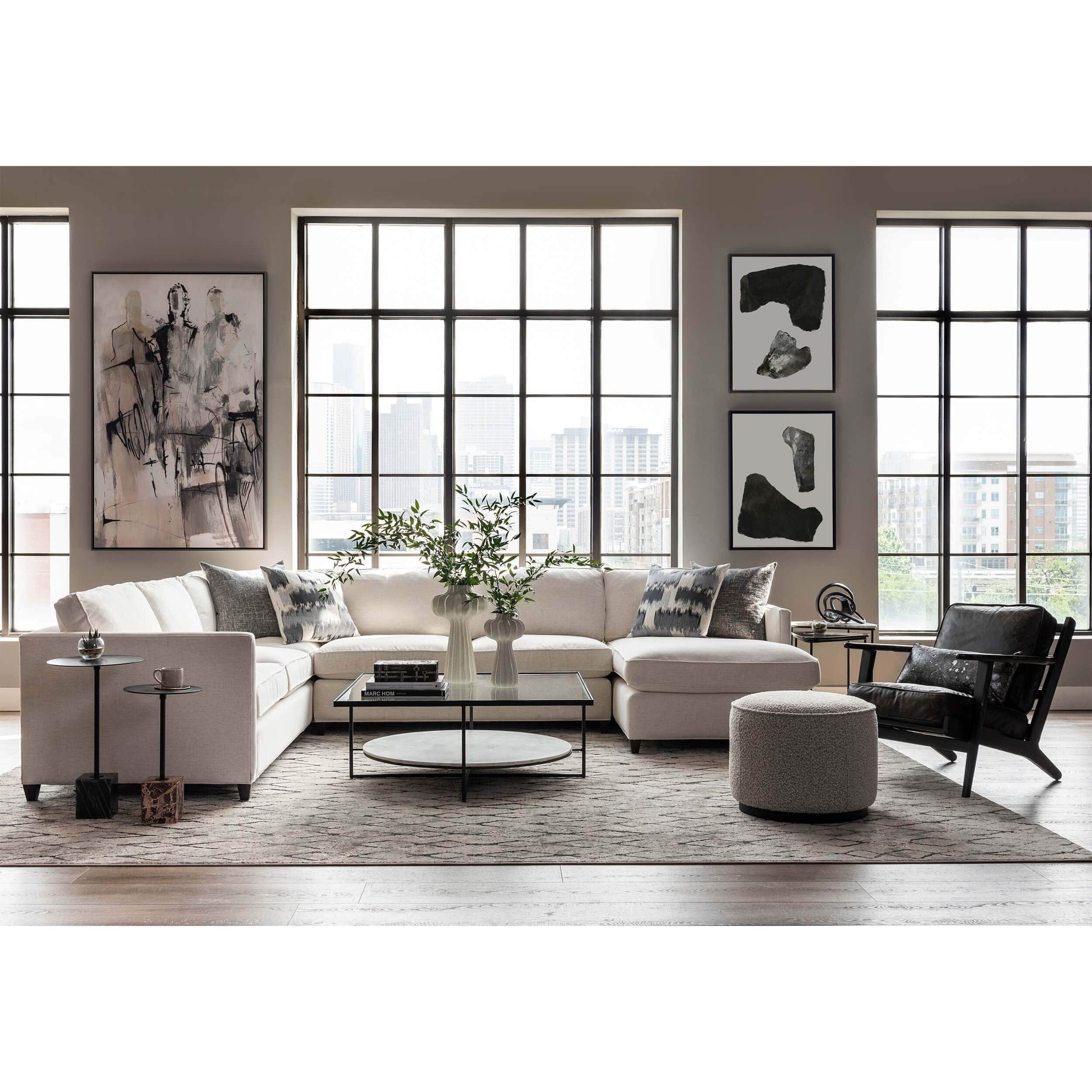 Brooks Leather Lounge Chair, Ebony by Four Hands - Image 8