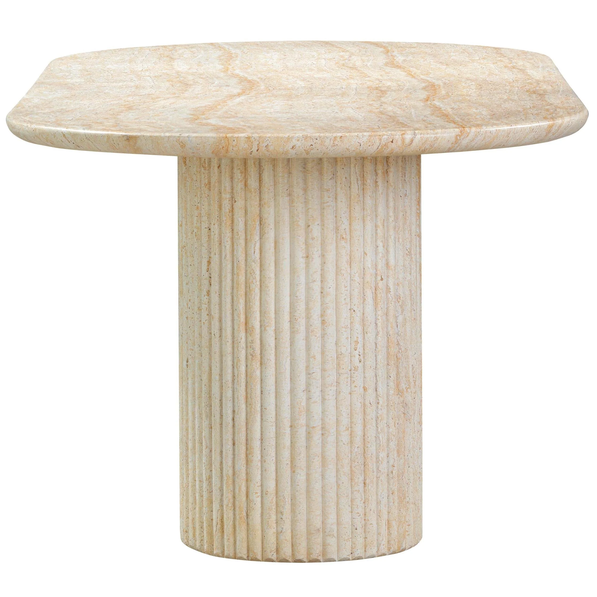 Brut Dining Table, Travertine Finish - Image 3