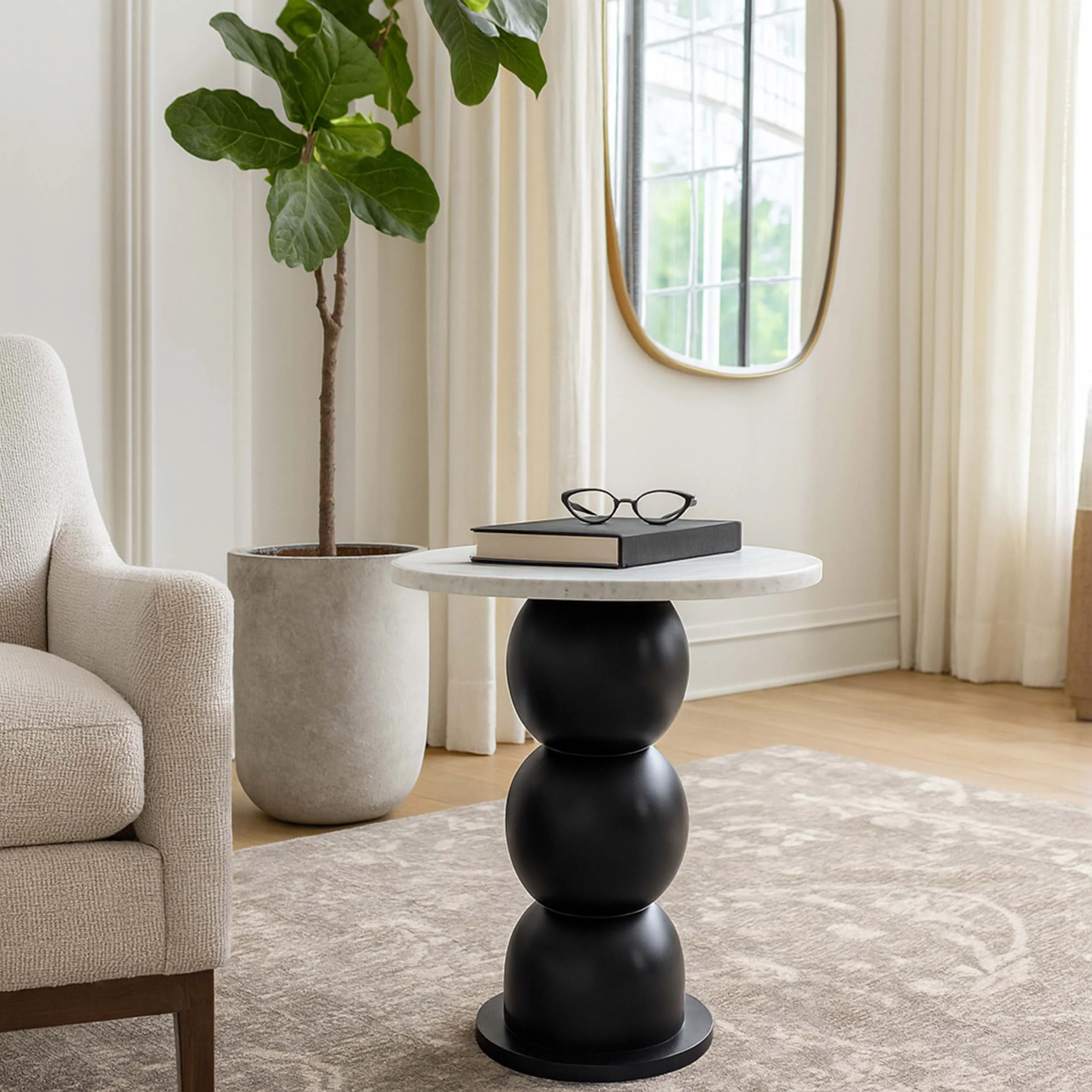 Bubble Base Accent Table, White - Image 6