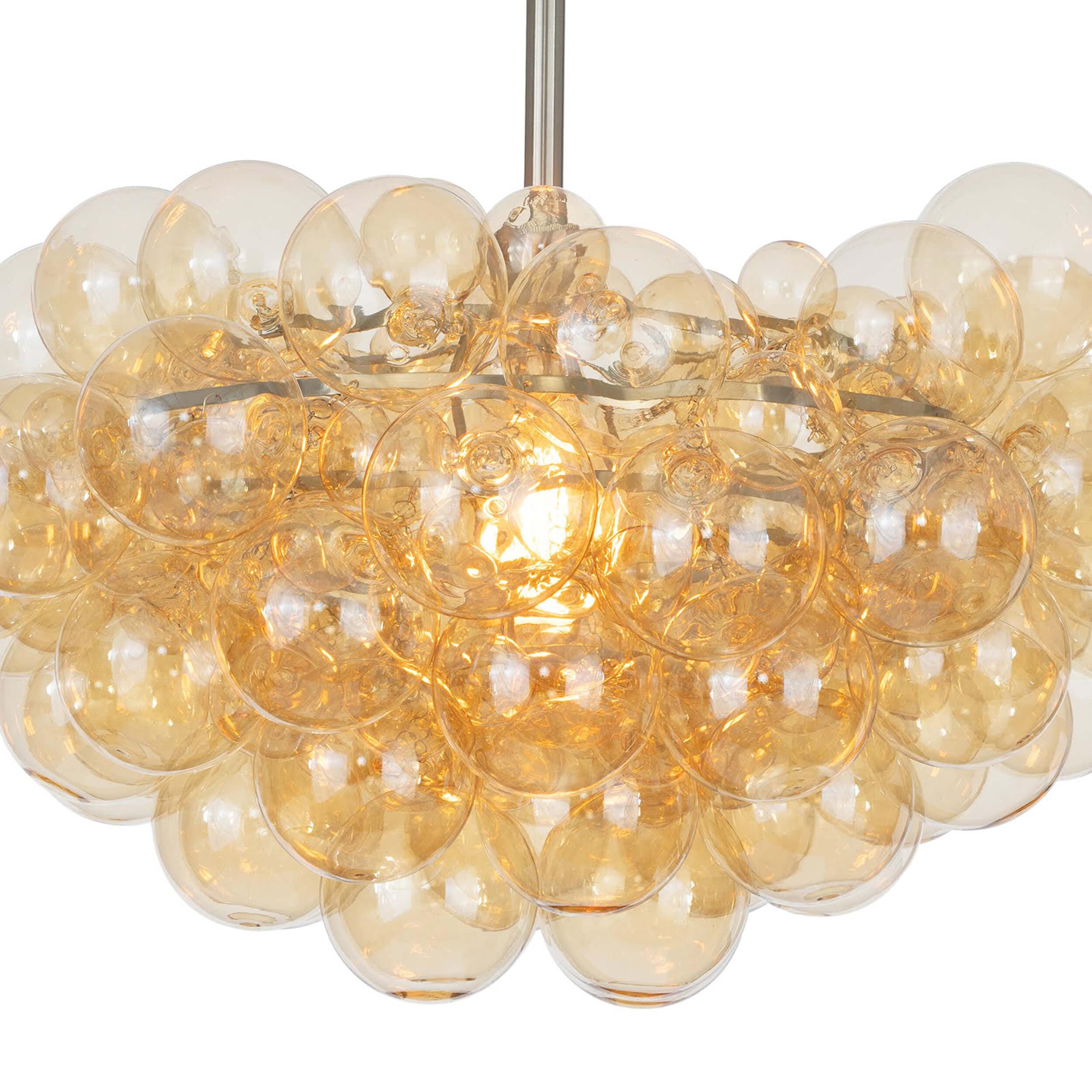 Bubbles Chandelier, Amber/Brushed Nickel - Image 4