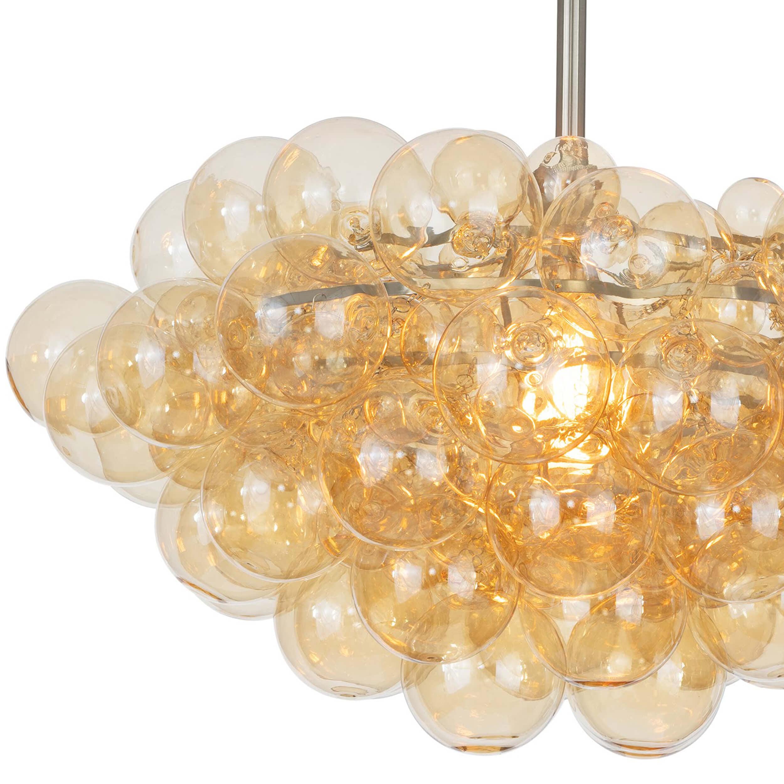 Bubbles Chandelier, Amber/Brushed Nickel - Image 5